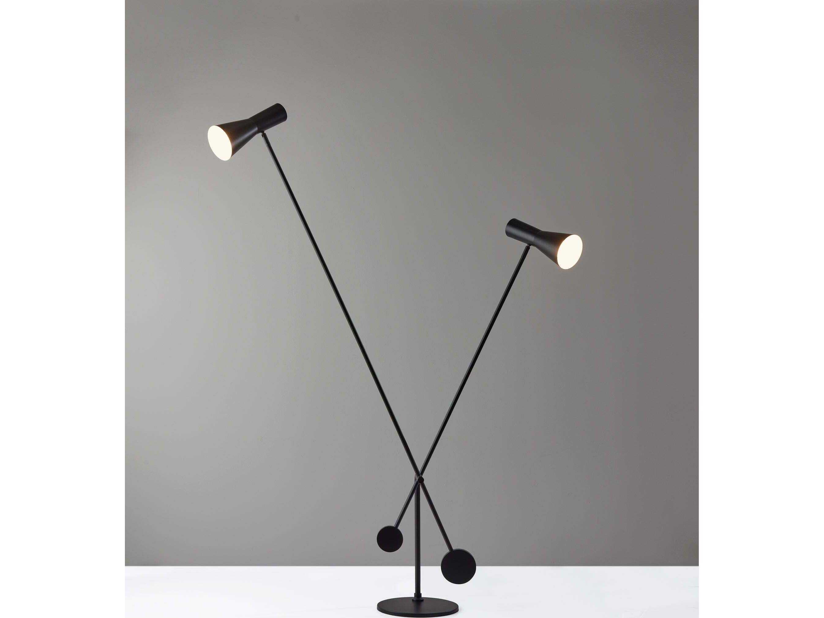 Adesso Bond Black Floor Lamp