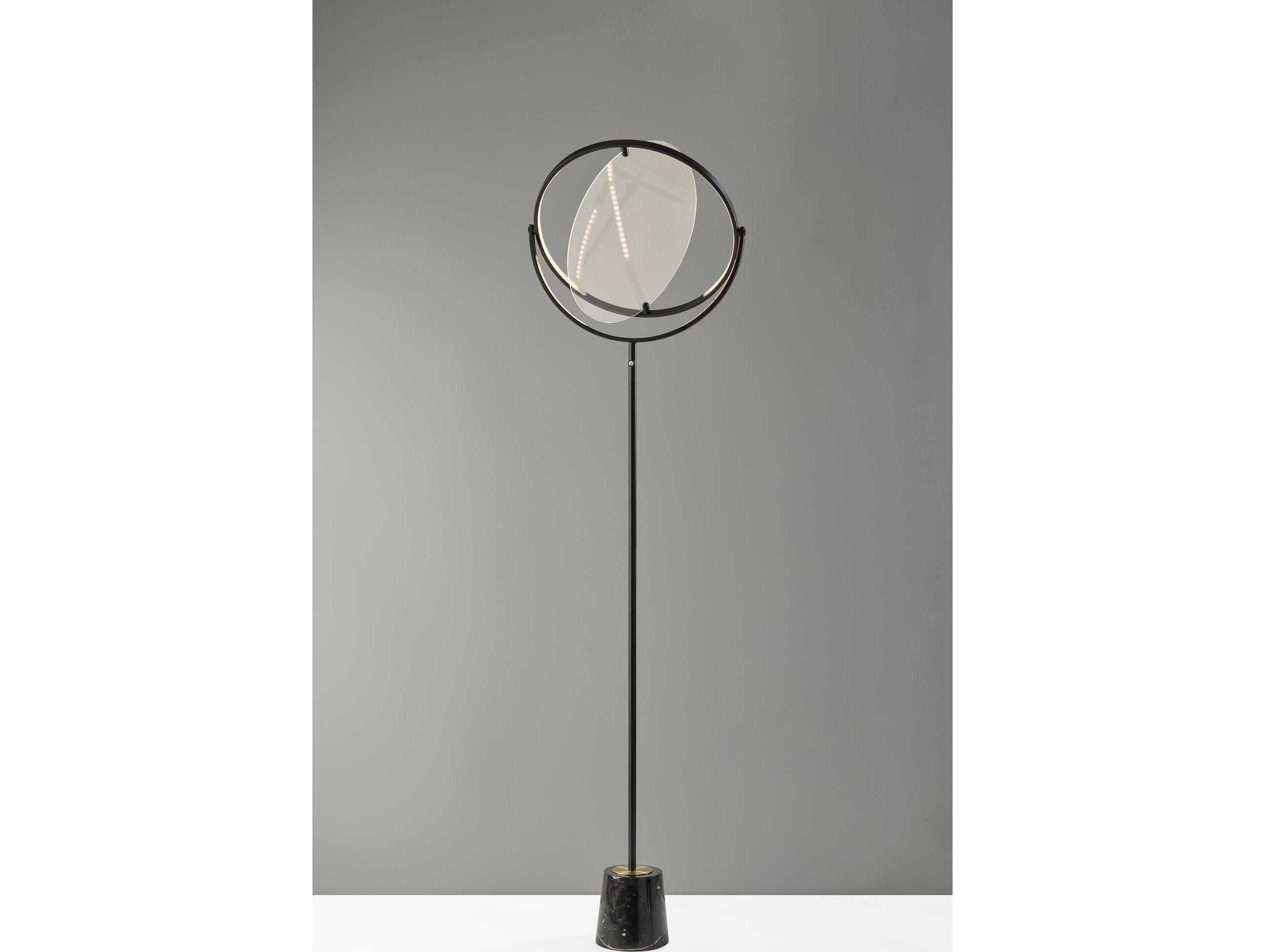 Adesso Orsa Black Frosted Diffuser Floor Lamp