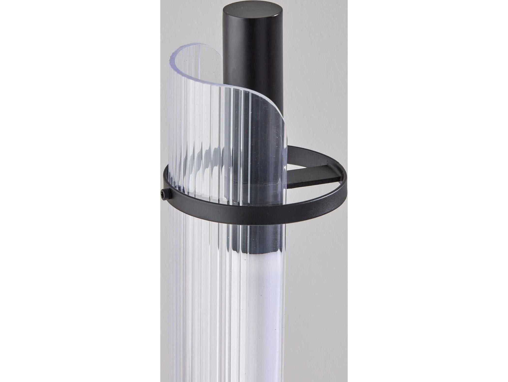 Adesso Flair Black Antique Brass Clear Ribbed Acrylic Buffet Lamp