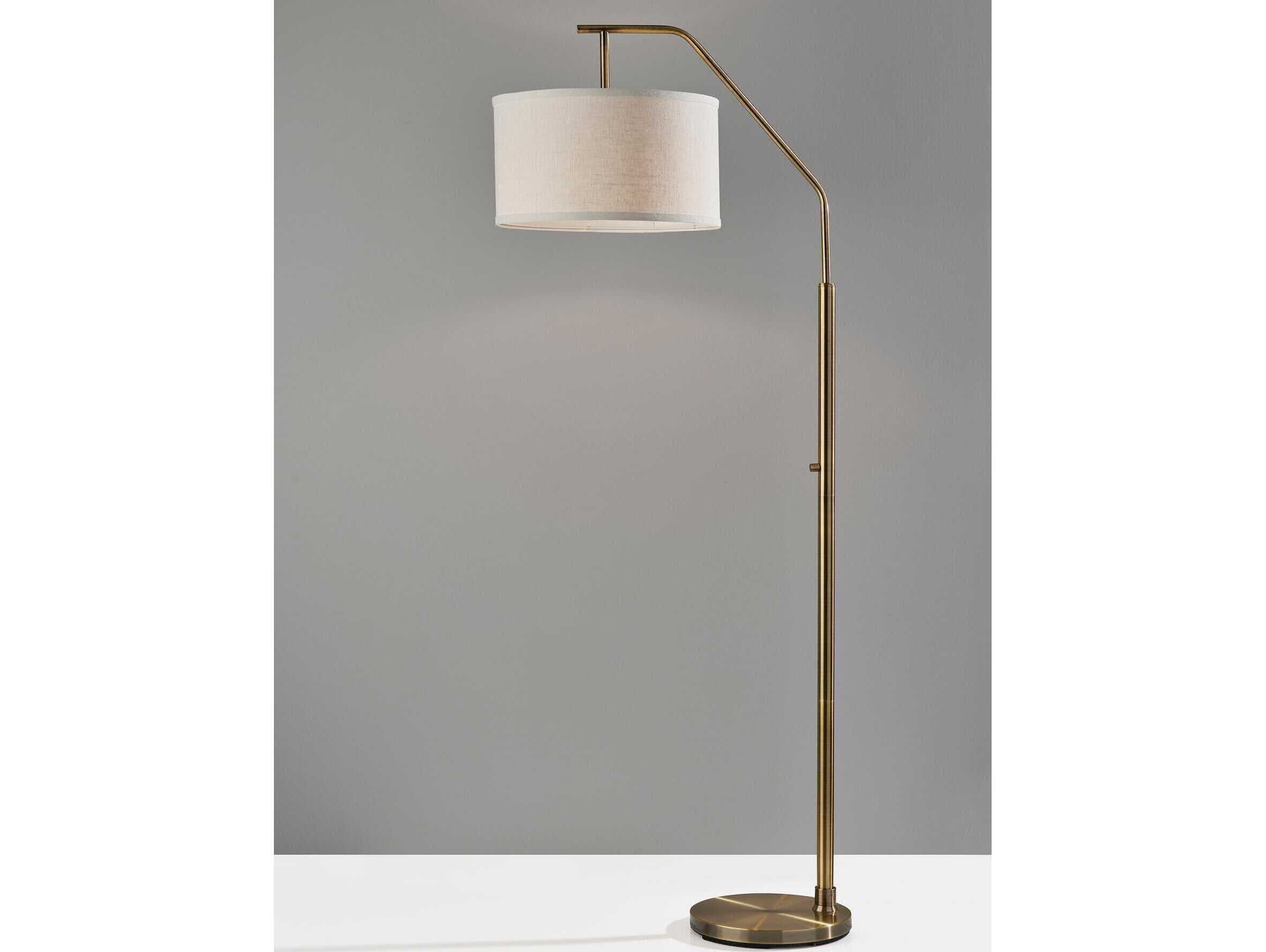 Adesso Max Antique Brass Floor Lamp