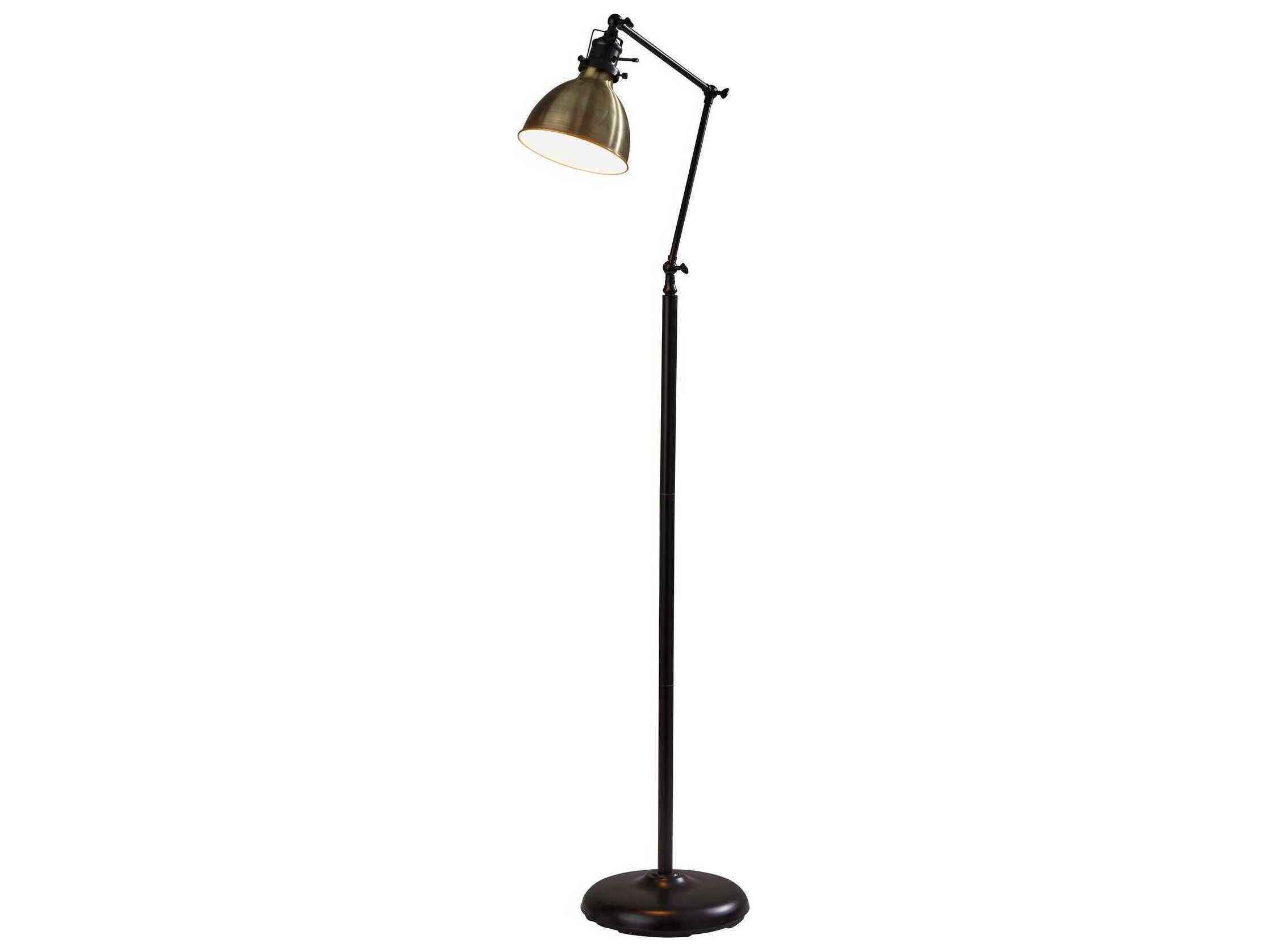 Adesso Alden Antique Bronze Brass Floor Lamp