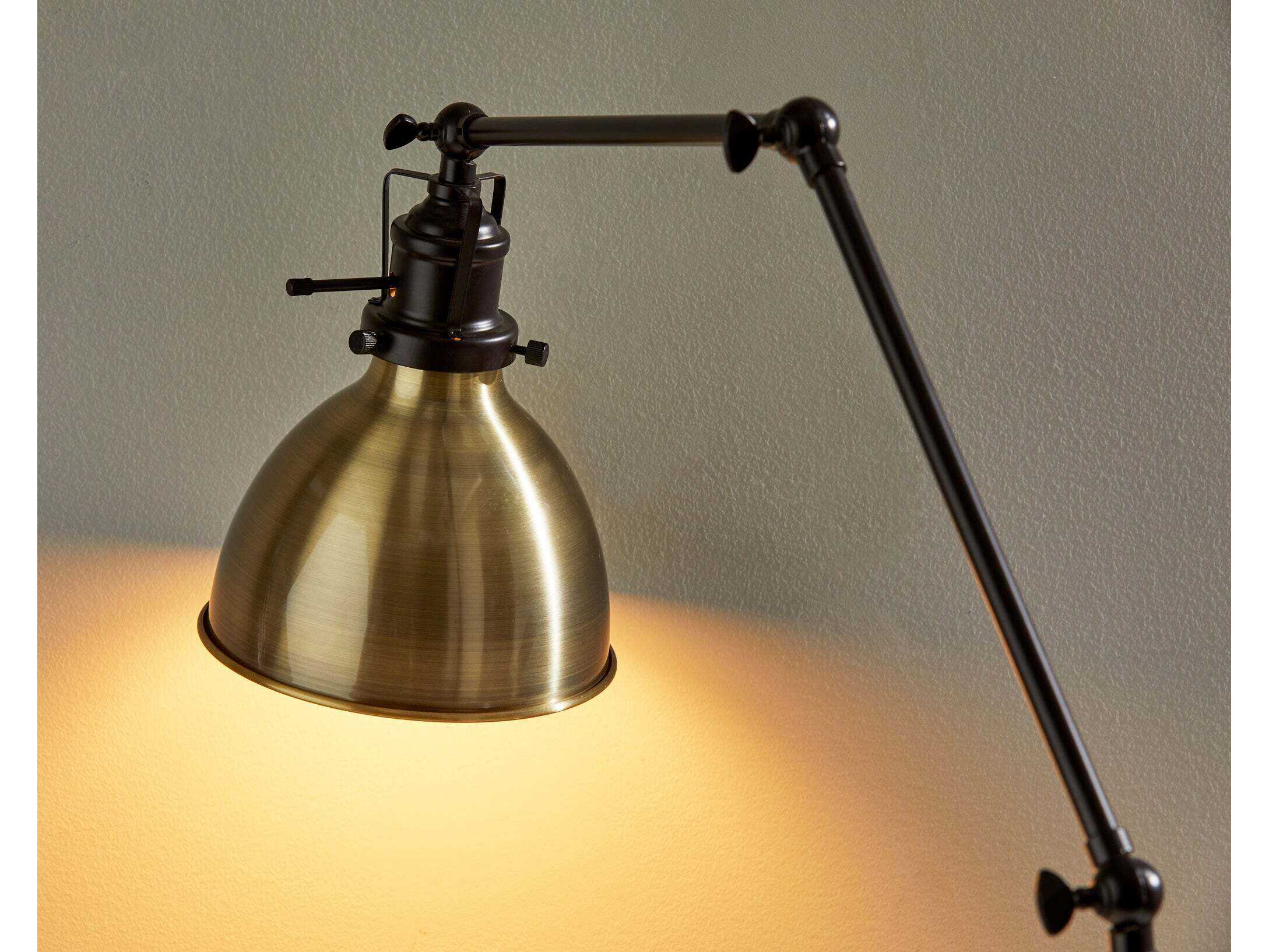 Adesso Alden Antique Bronze Brass Floor Lamp