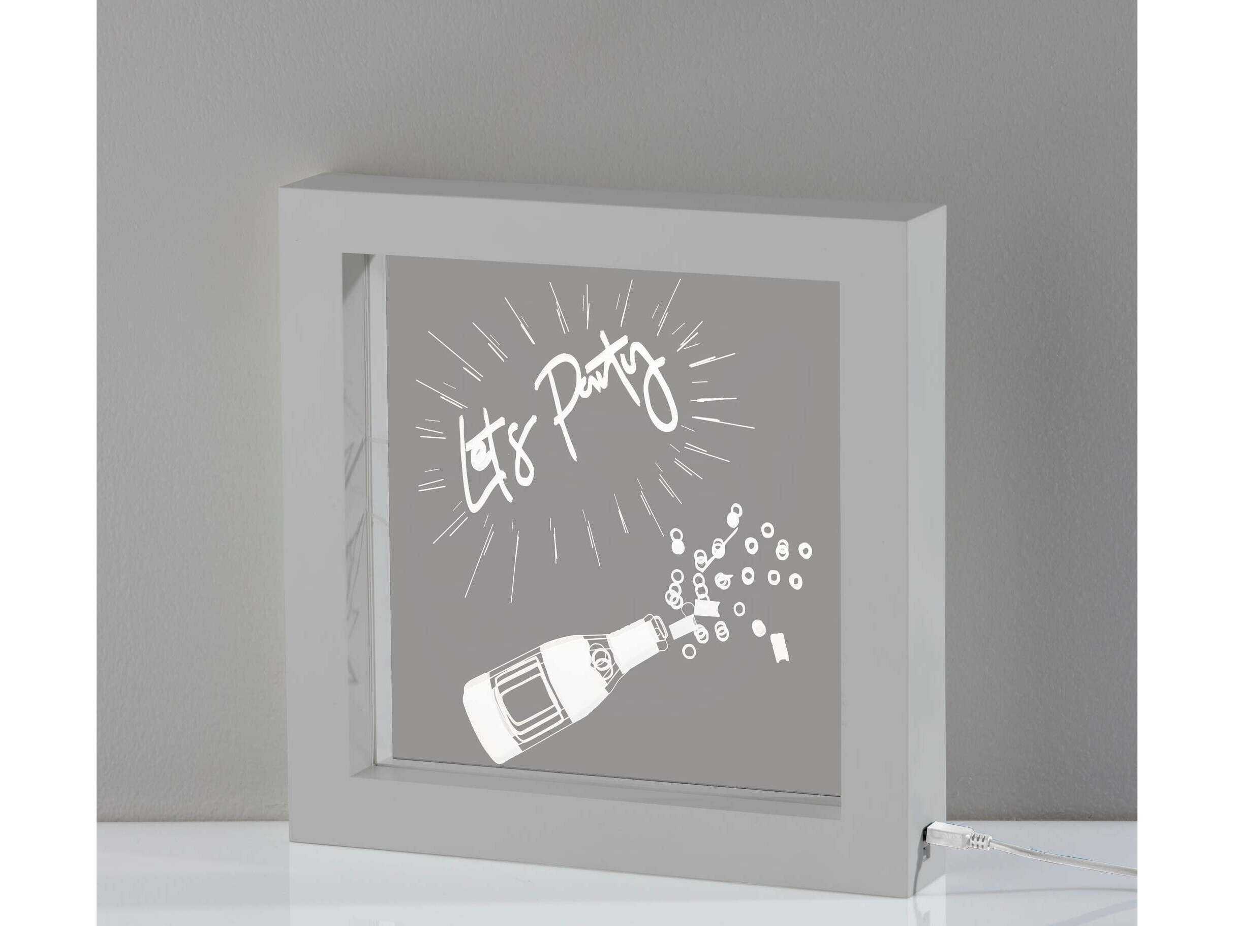 Adesso Light Box Silver Plastic Table Lamp