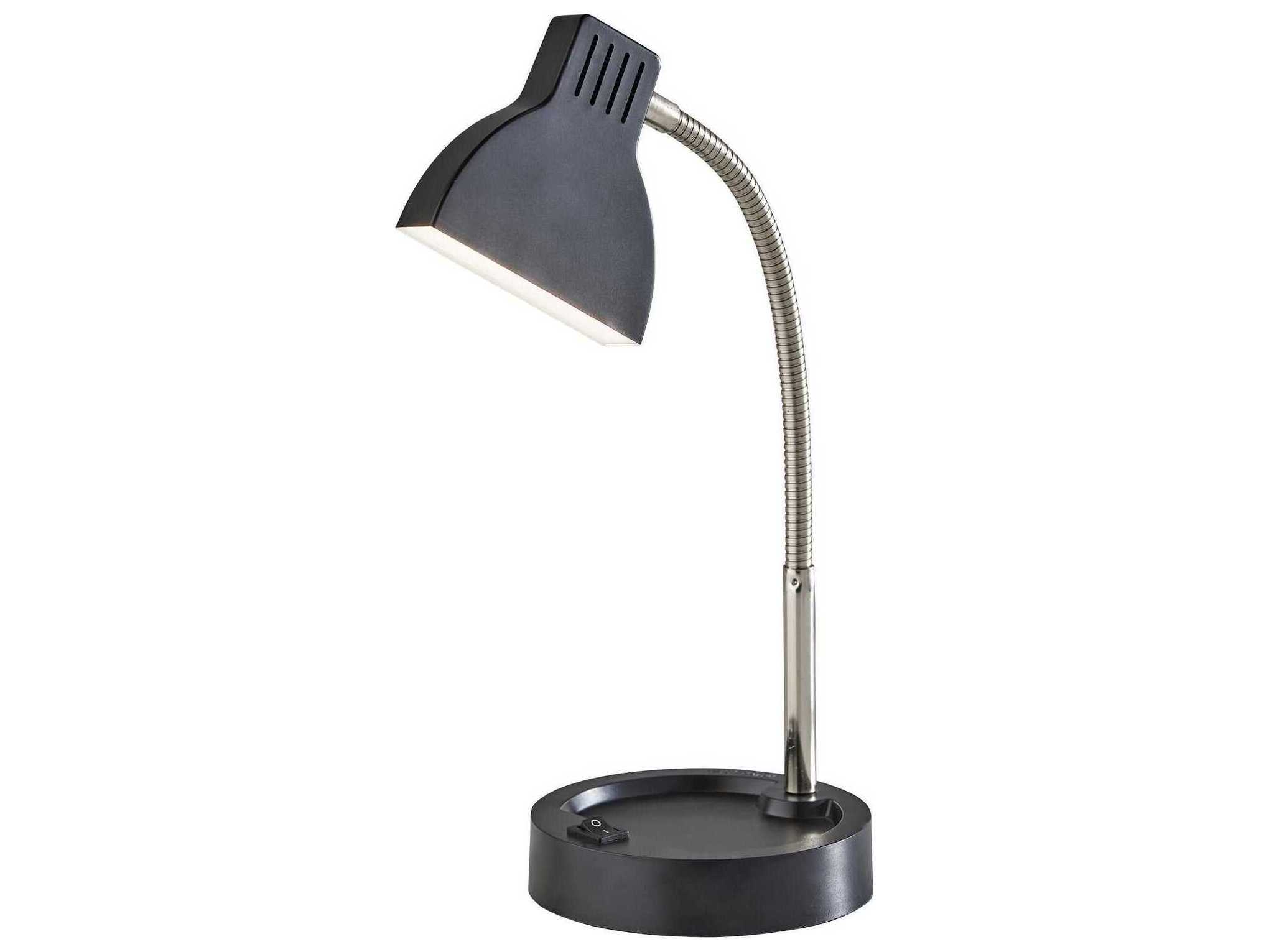 Adesso Slender Black Plastic Desk Lamp