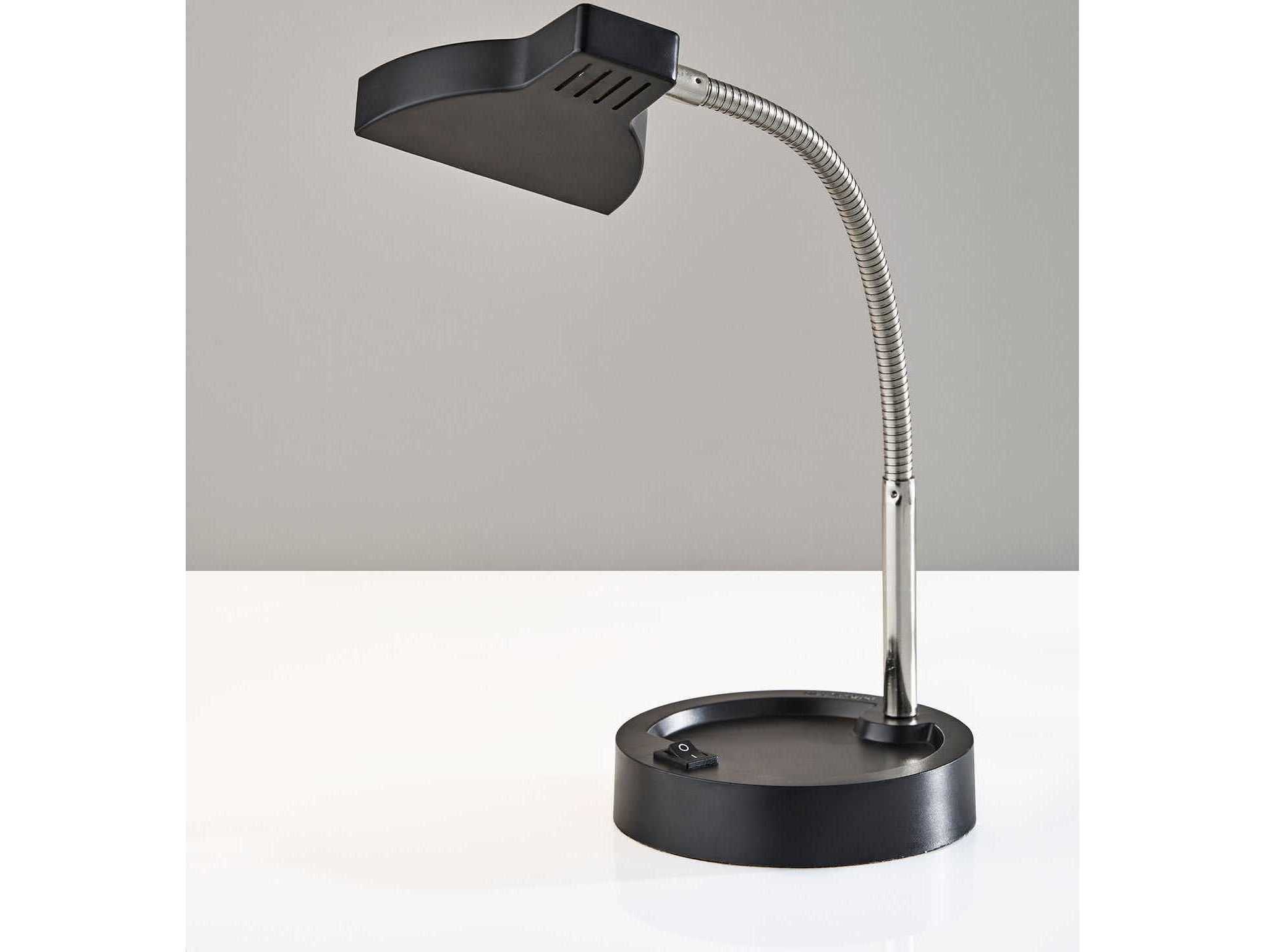 Adesso Slender Black Plastic Desk Lamp