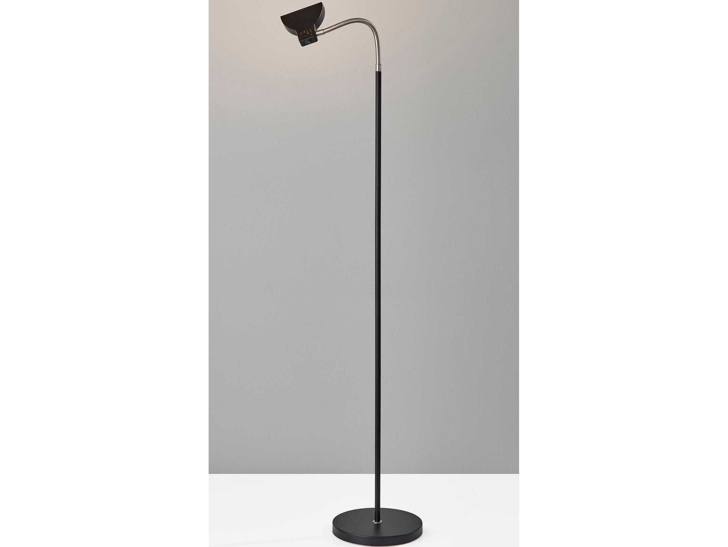 Adesso Slender Black Plastic Floor Lamp