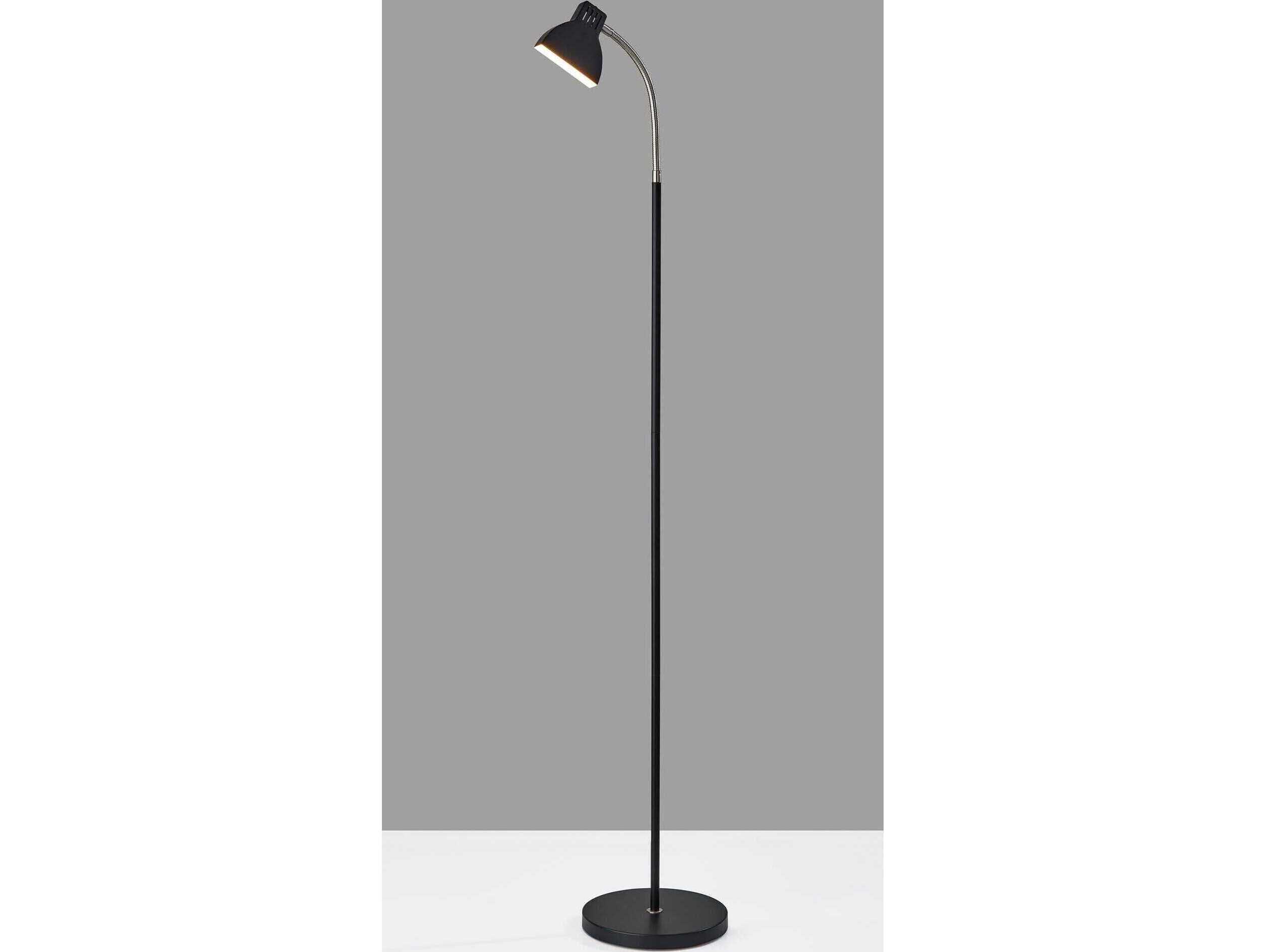 Adesso Slender Black Plastic Floor Lamp