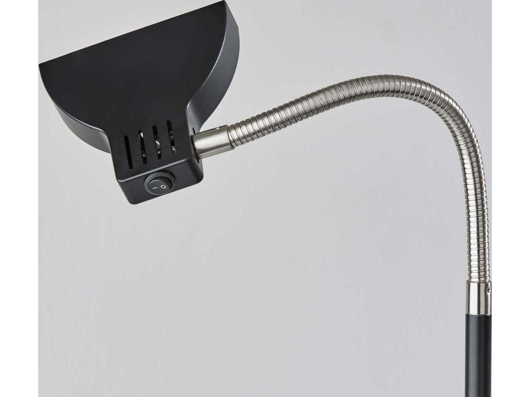 Adesso Slender Black Plastic Floor Lamp
