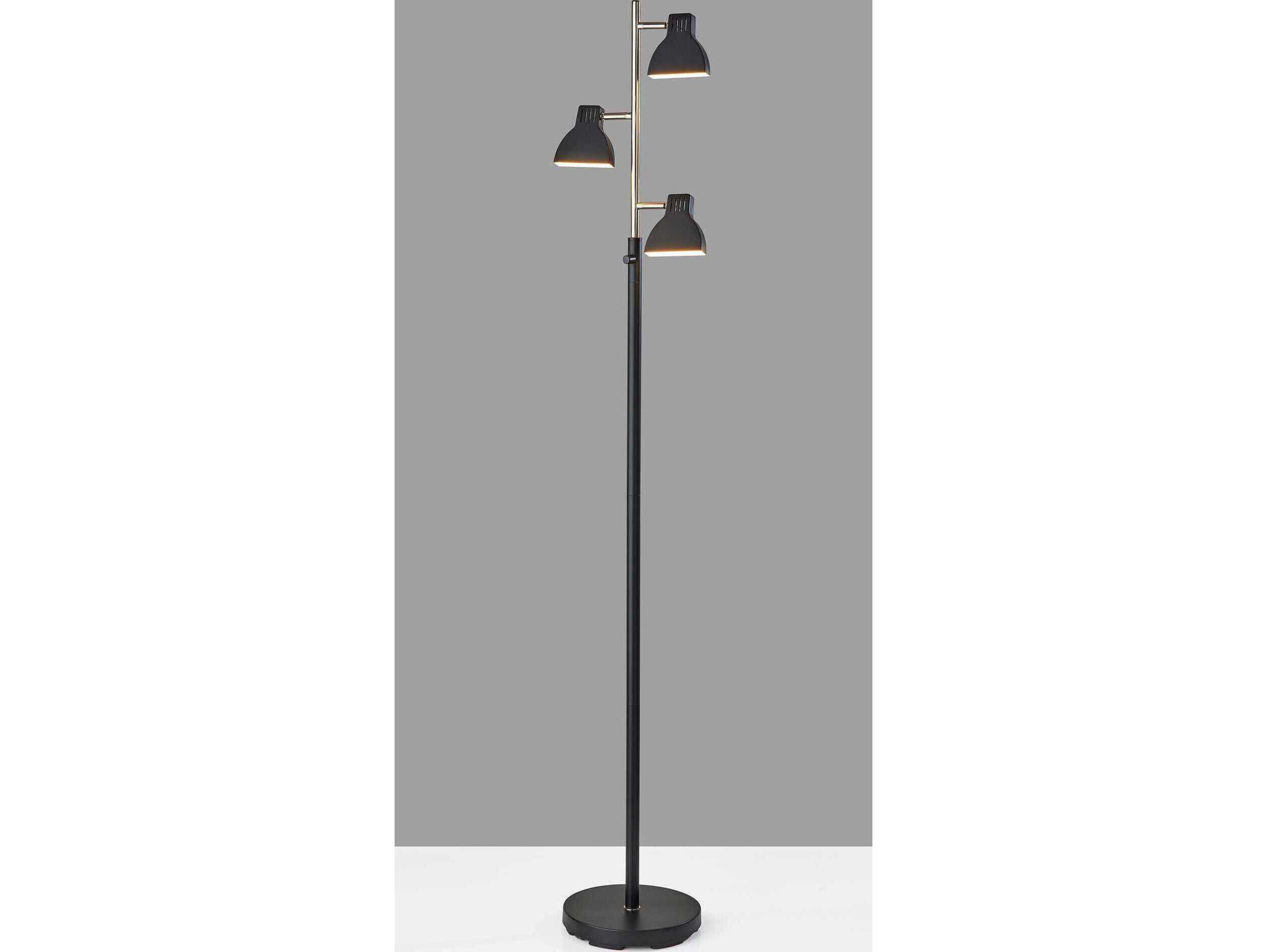 Adesso Slender Black Plastic Floor Lamp