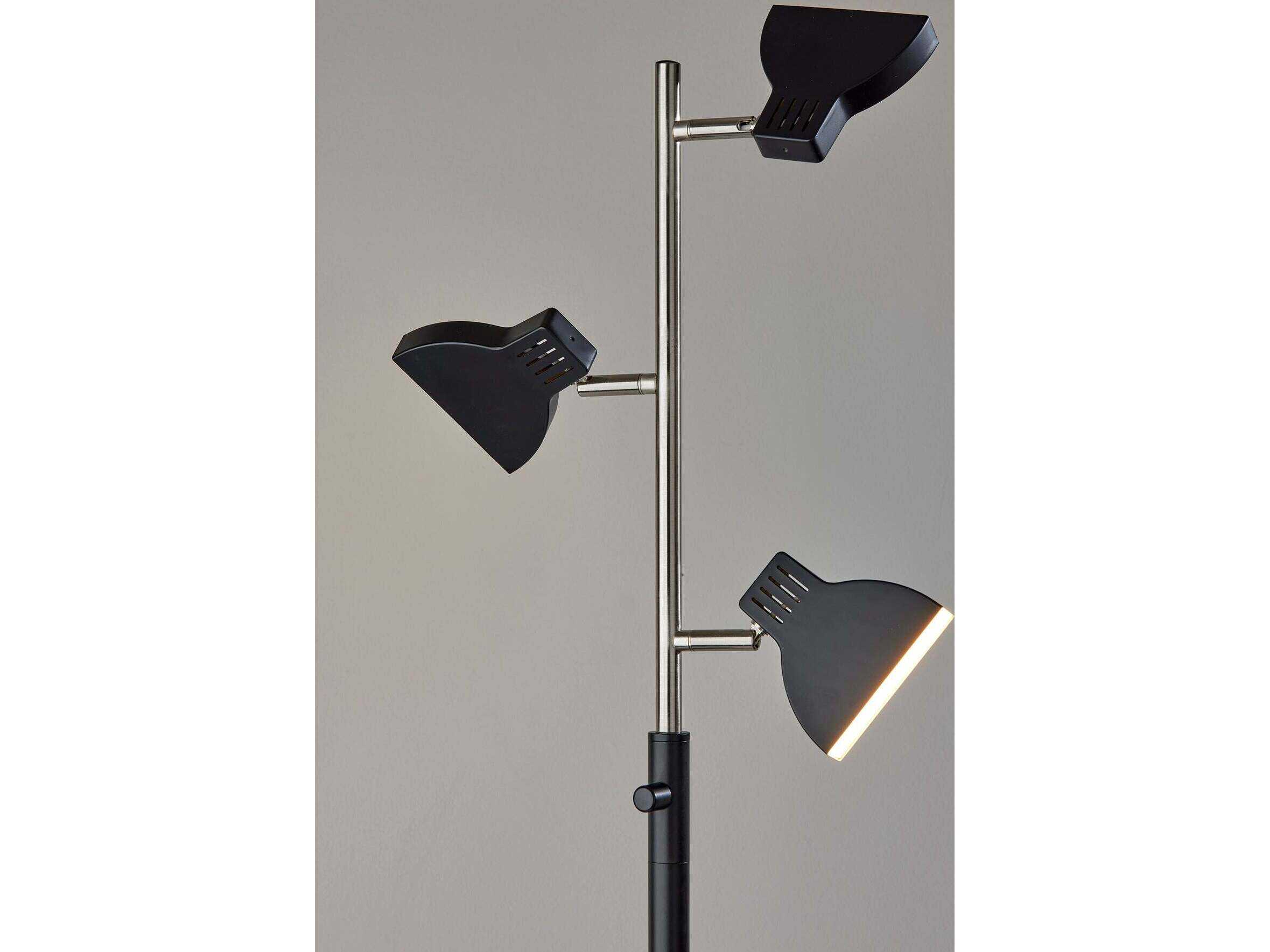 Adesso Slender Black Plastic Floor Lamp