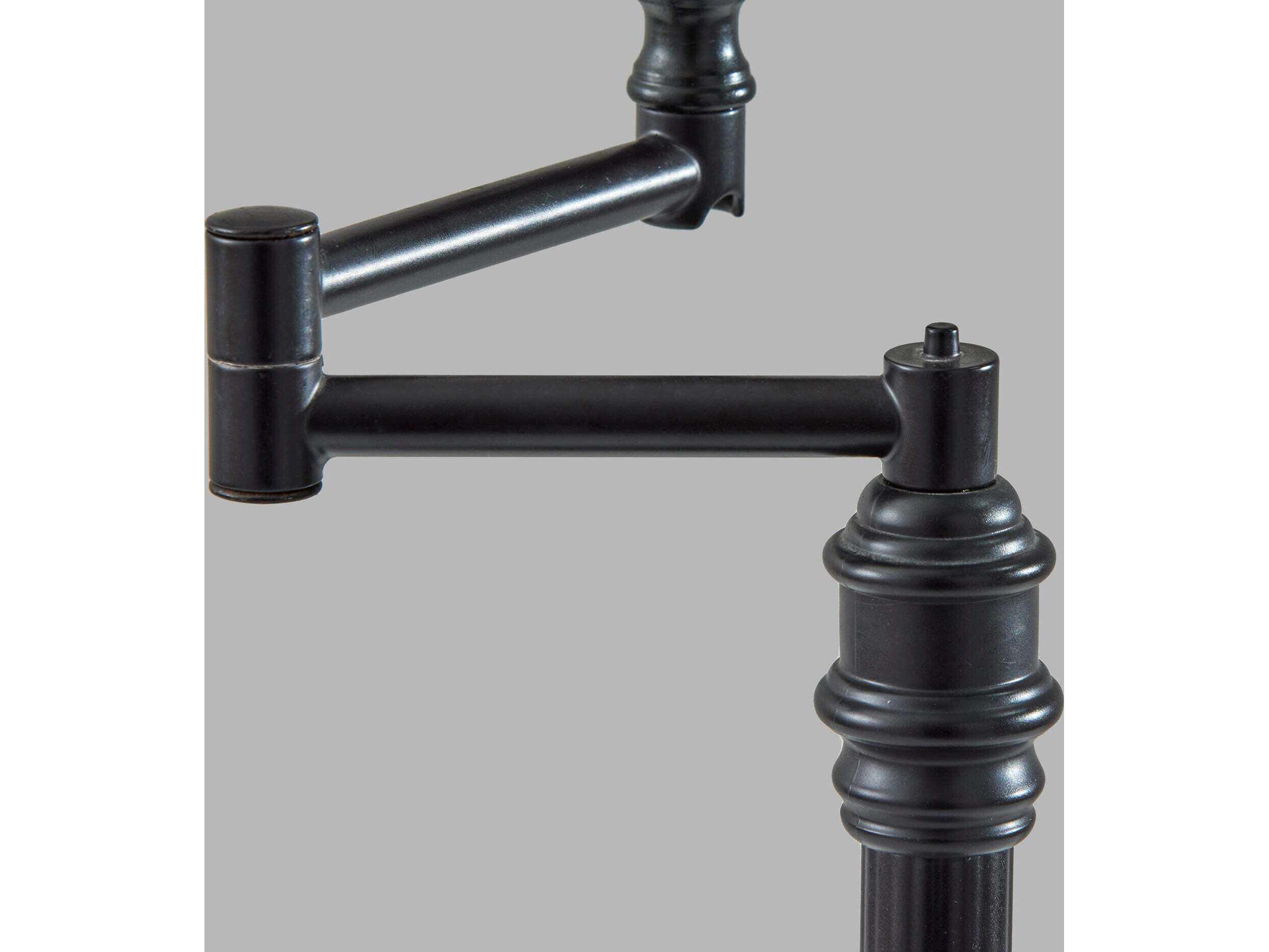 Adesso Dante Black Natural Woven Rattan Traditional Buffet Lamp