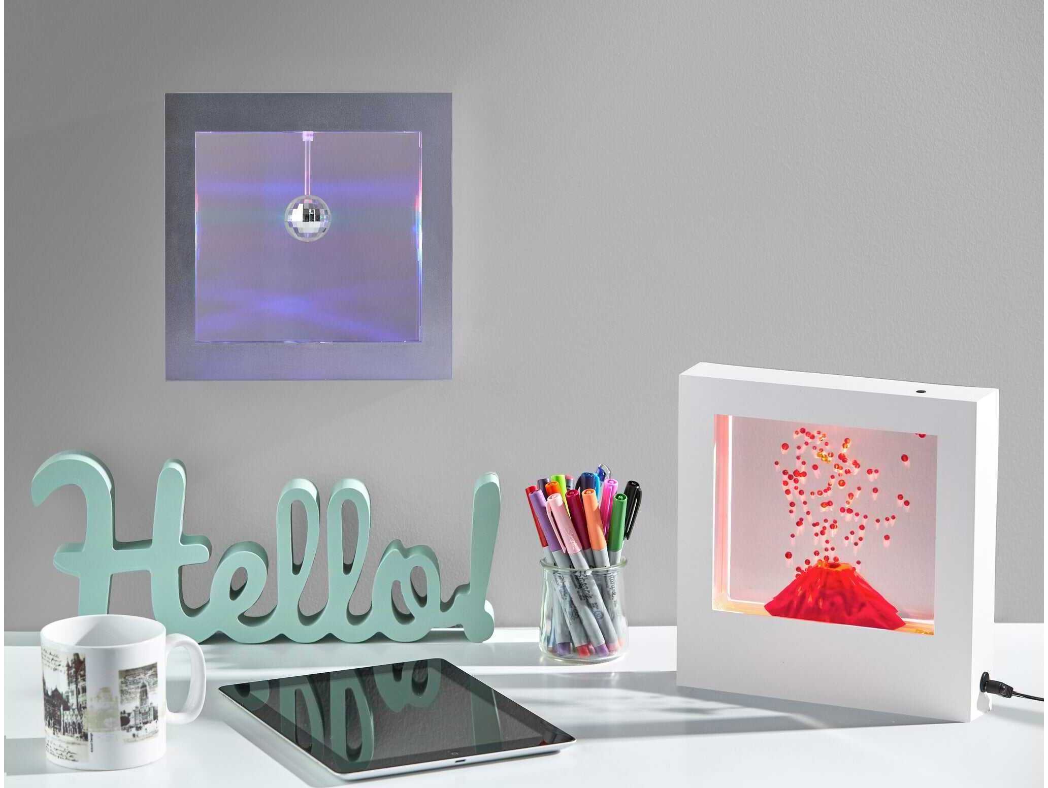 Adesso Light Box White Clear Plastic Table Lamp