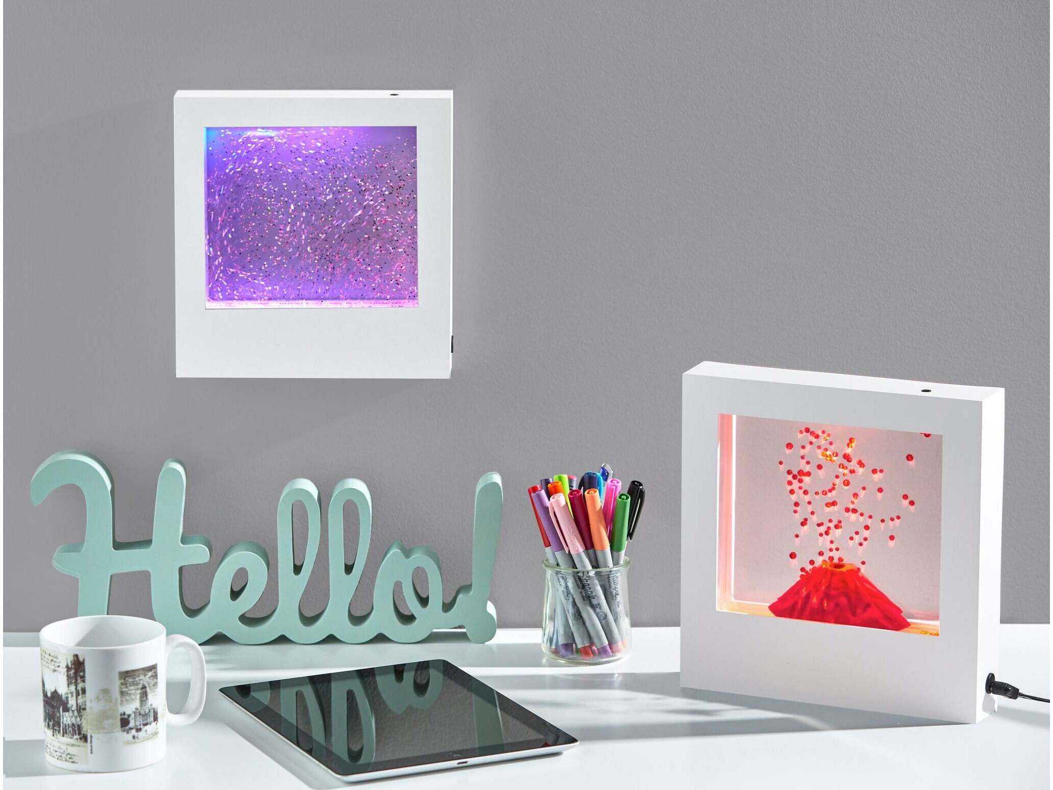 Adesso Light Box White Clear Plastic Table Lamp