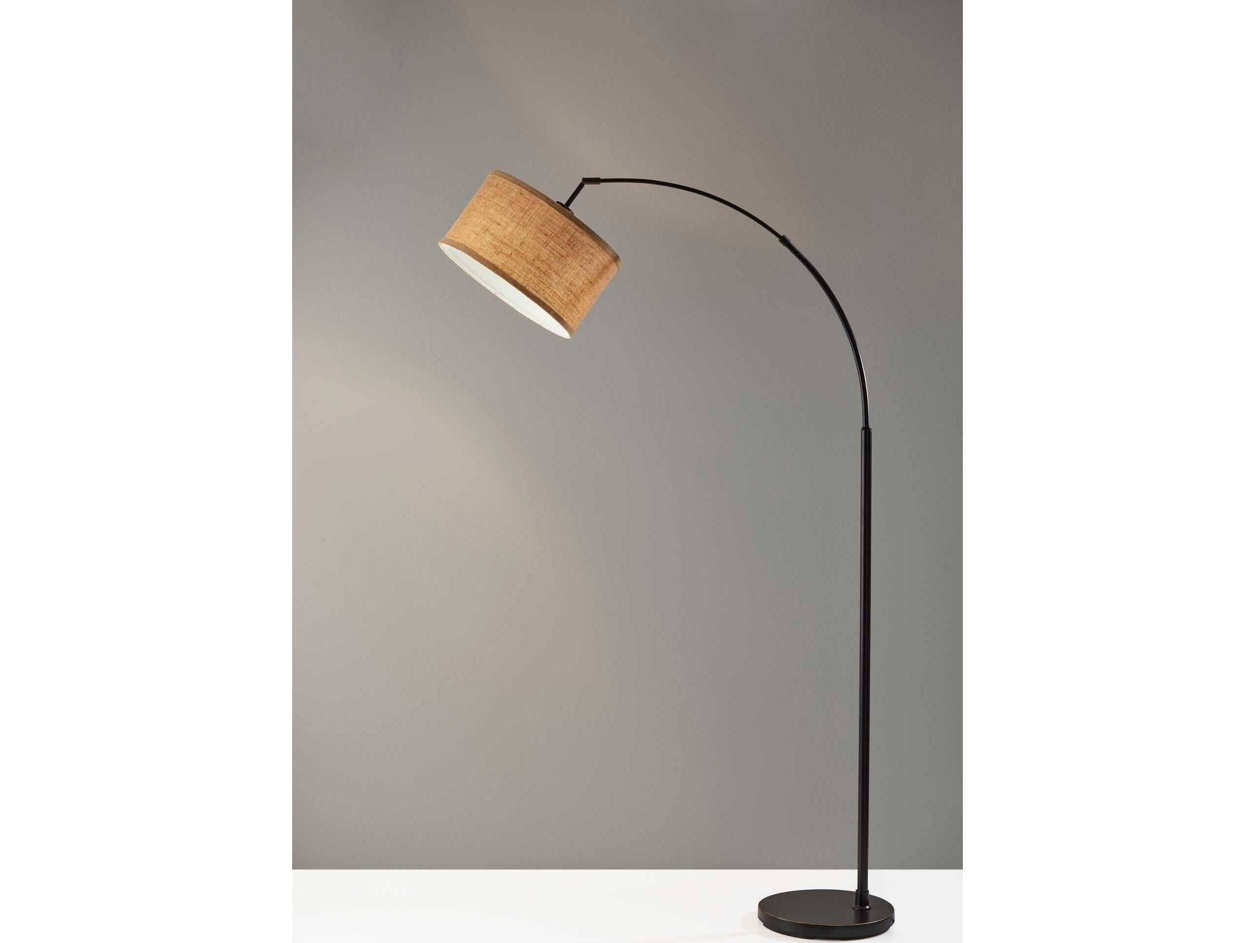 Adesso Burlap Antique Bronze Floor Lamp