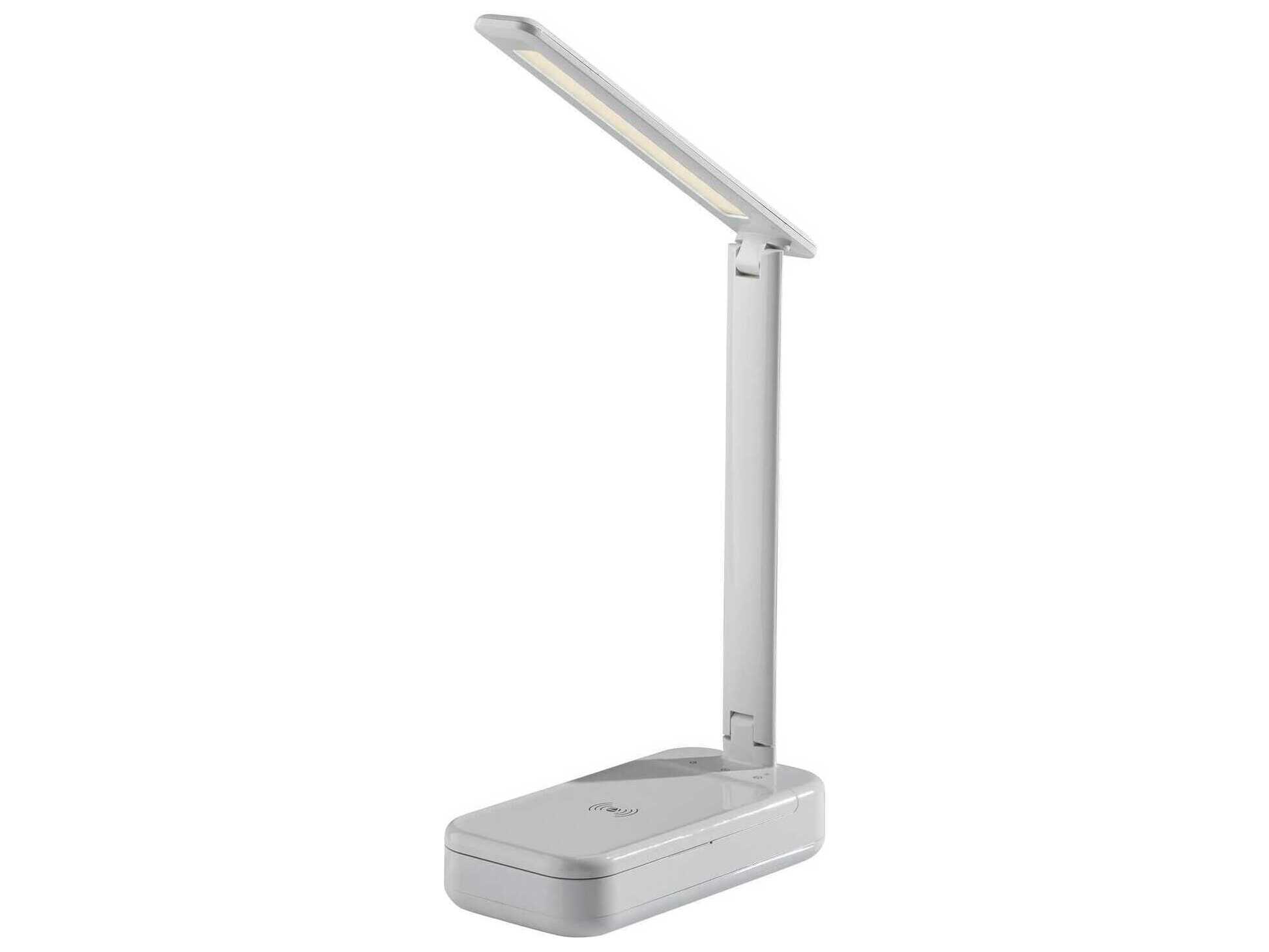 Adesso White Plastic With Frosted Diffuser Desk Lamp