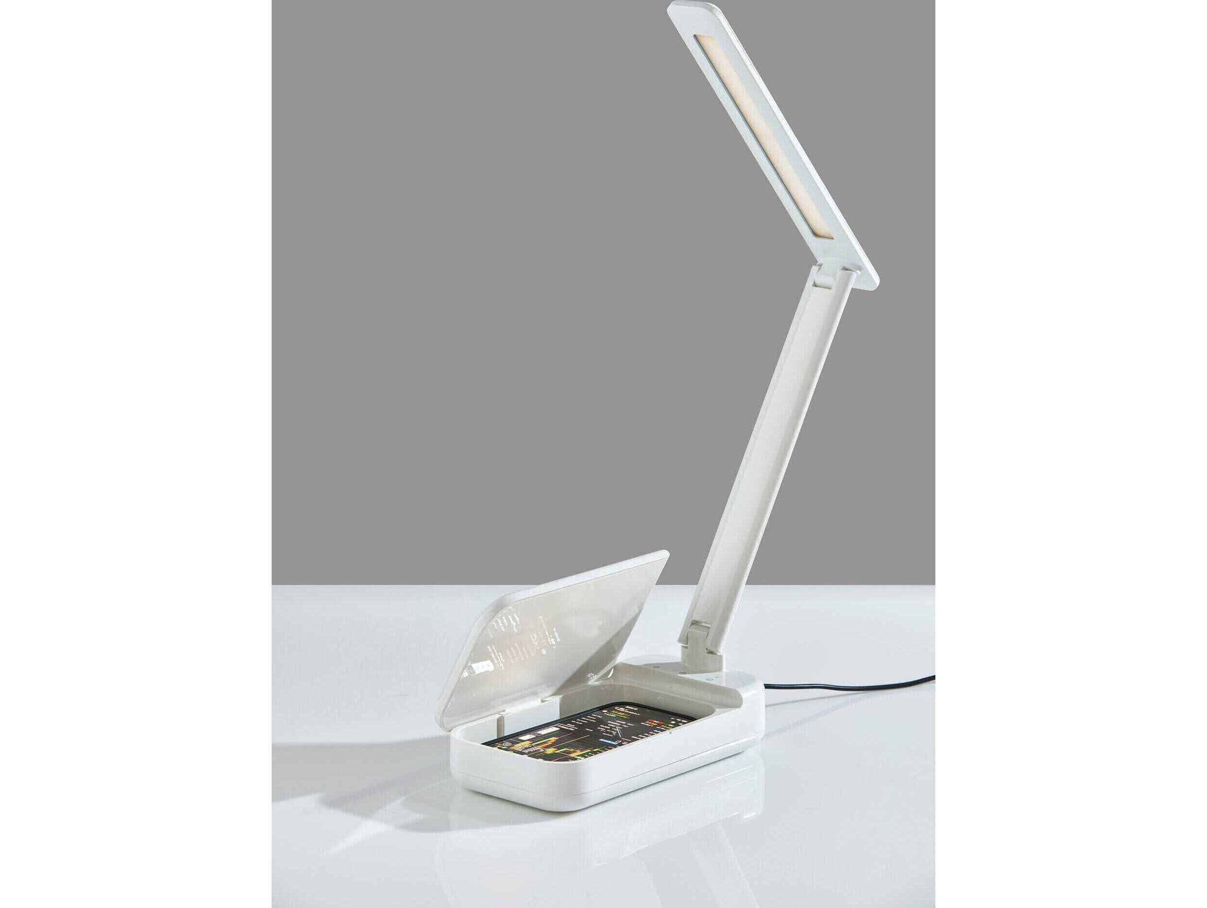 Adesso White Plastic With Frosted Diffuser Desk Lamp