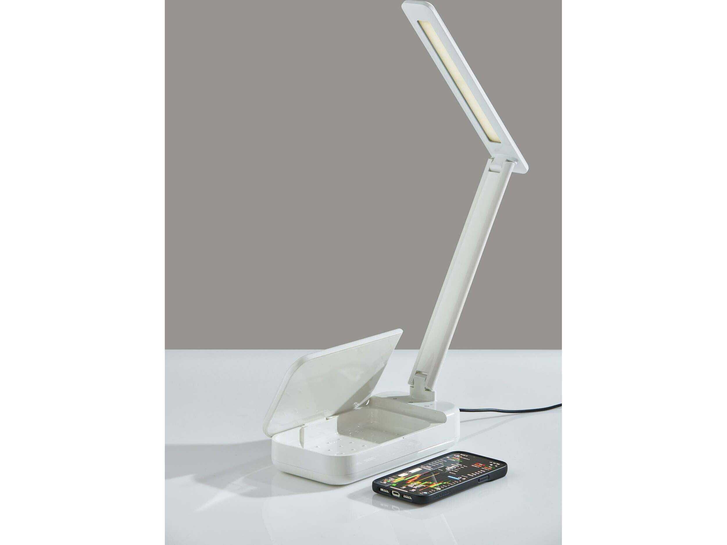 Adesso White Plastic With Frosted Diffuser Desk Lamp