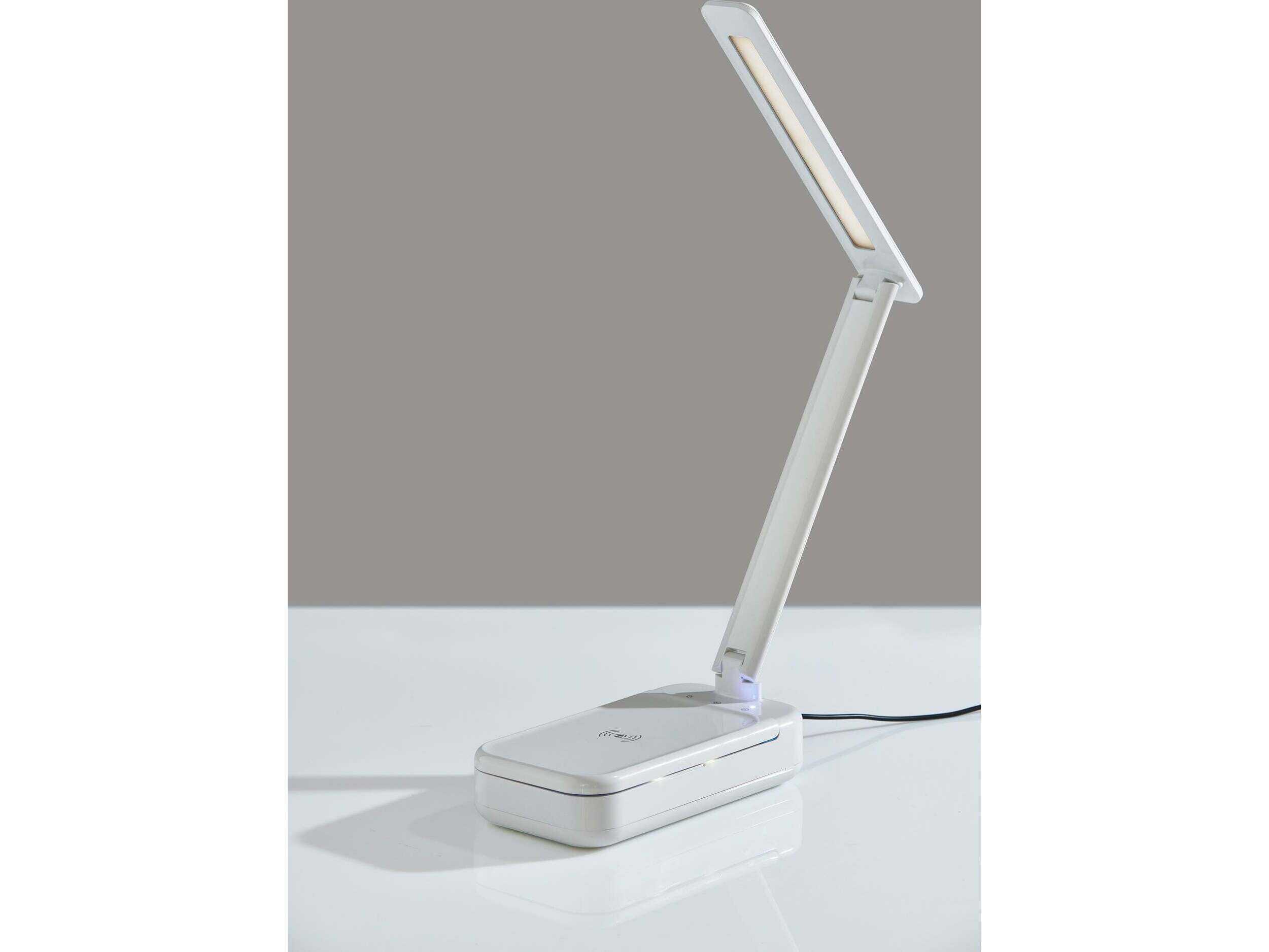 Adesso White Plastic With Frosted Diffuser Desk Lamp