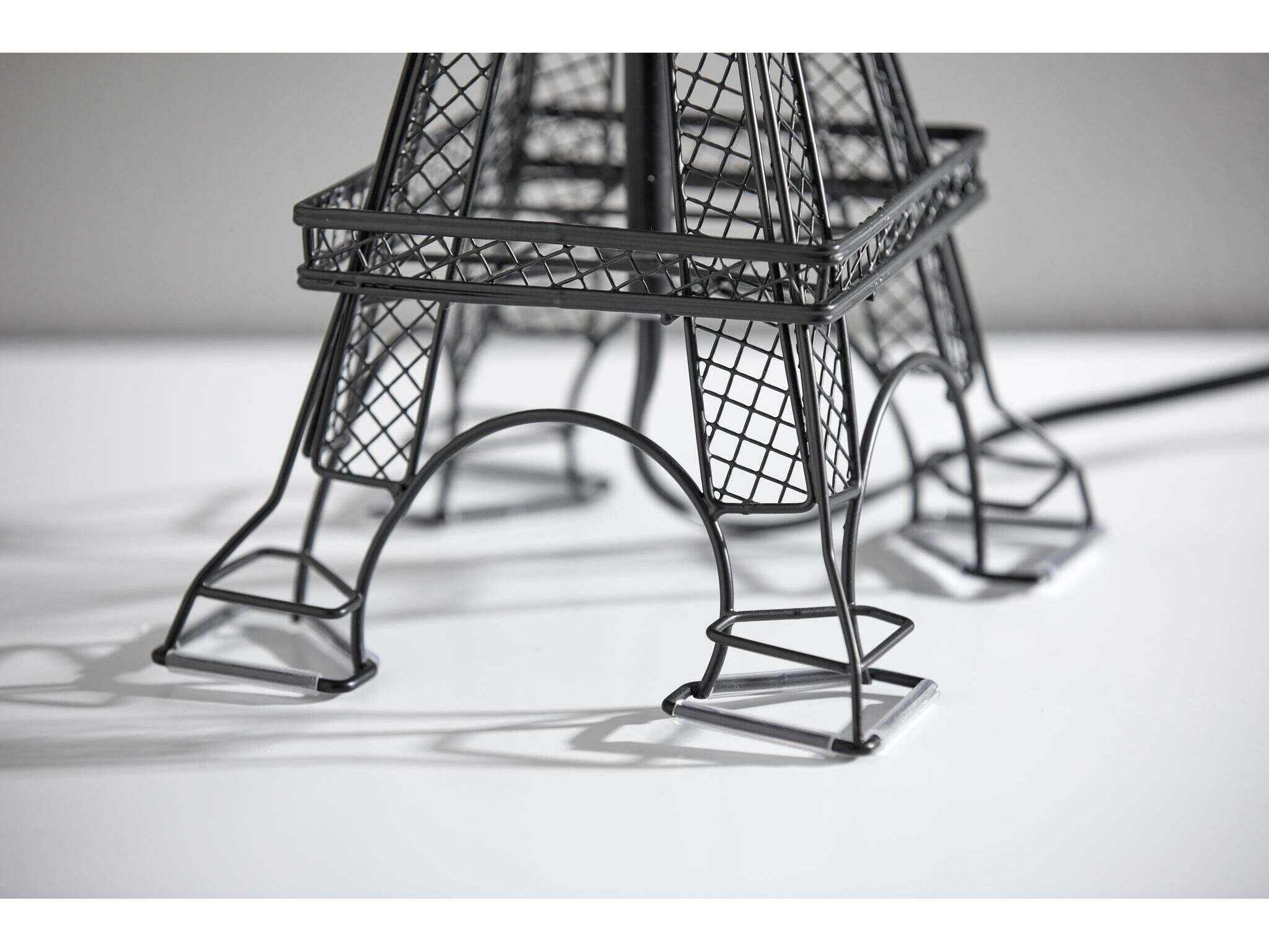 Adesso Eiffel Black Oatmeal Fabric Buffet Lamp