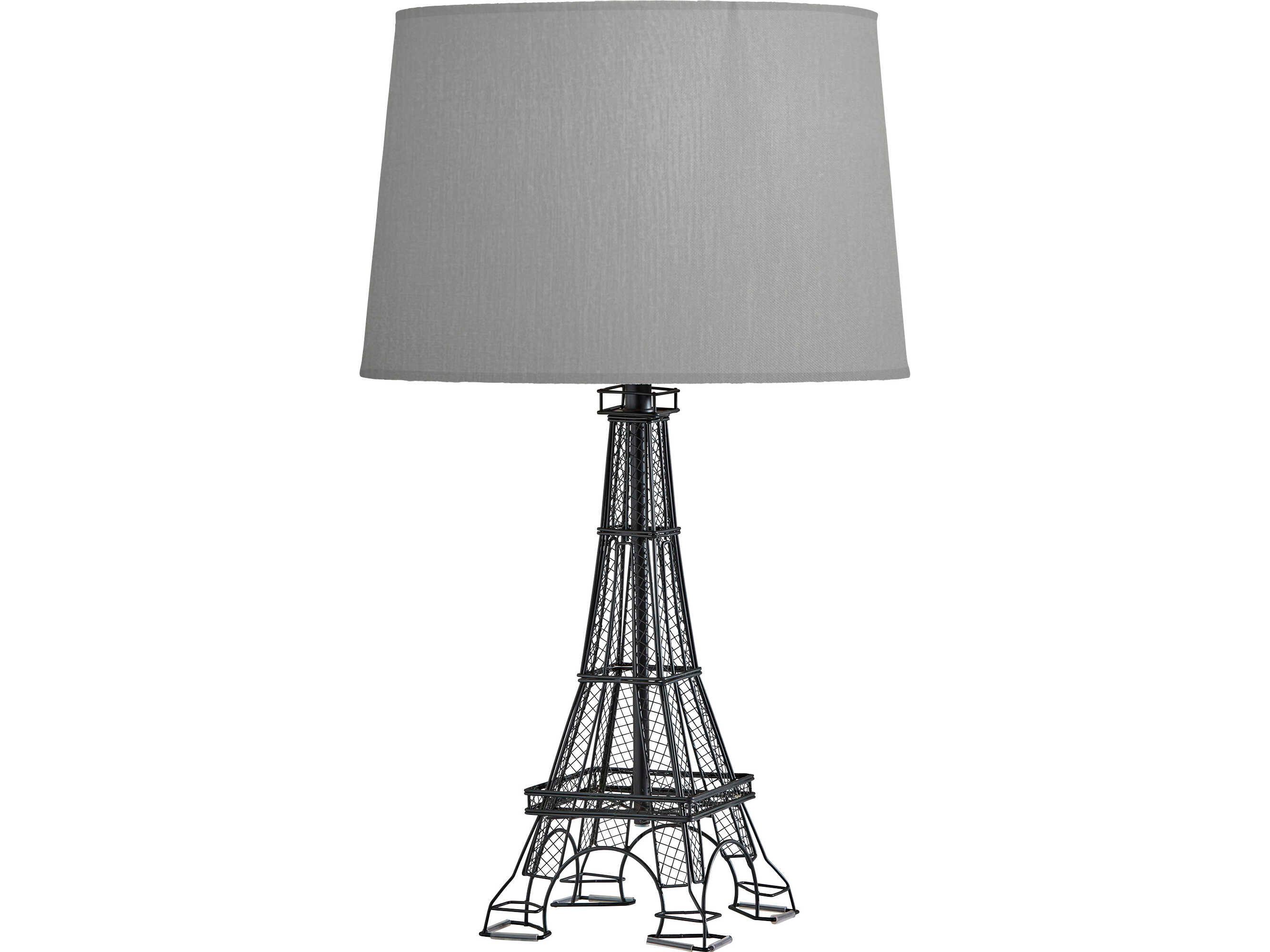 Adesso Eiffel Black Grey Fabric Buffet Lamp