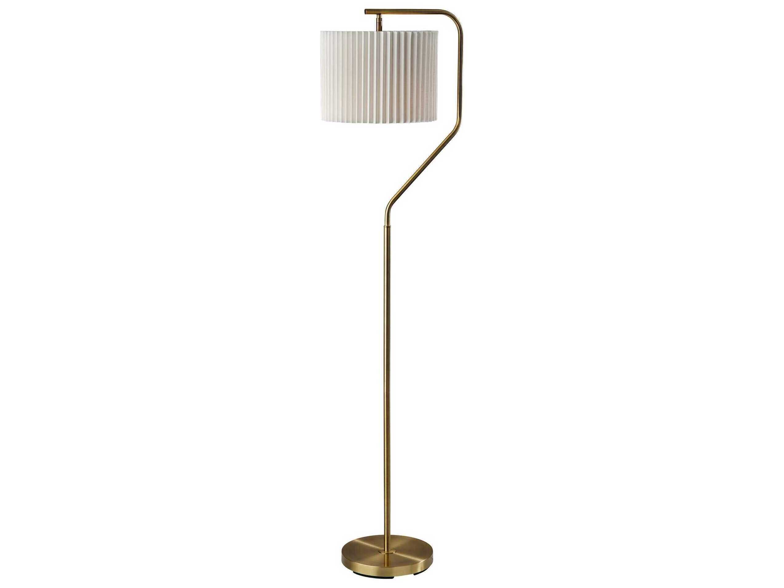 Adesso Evan Antique Brass Floor Lamp