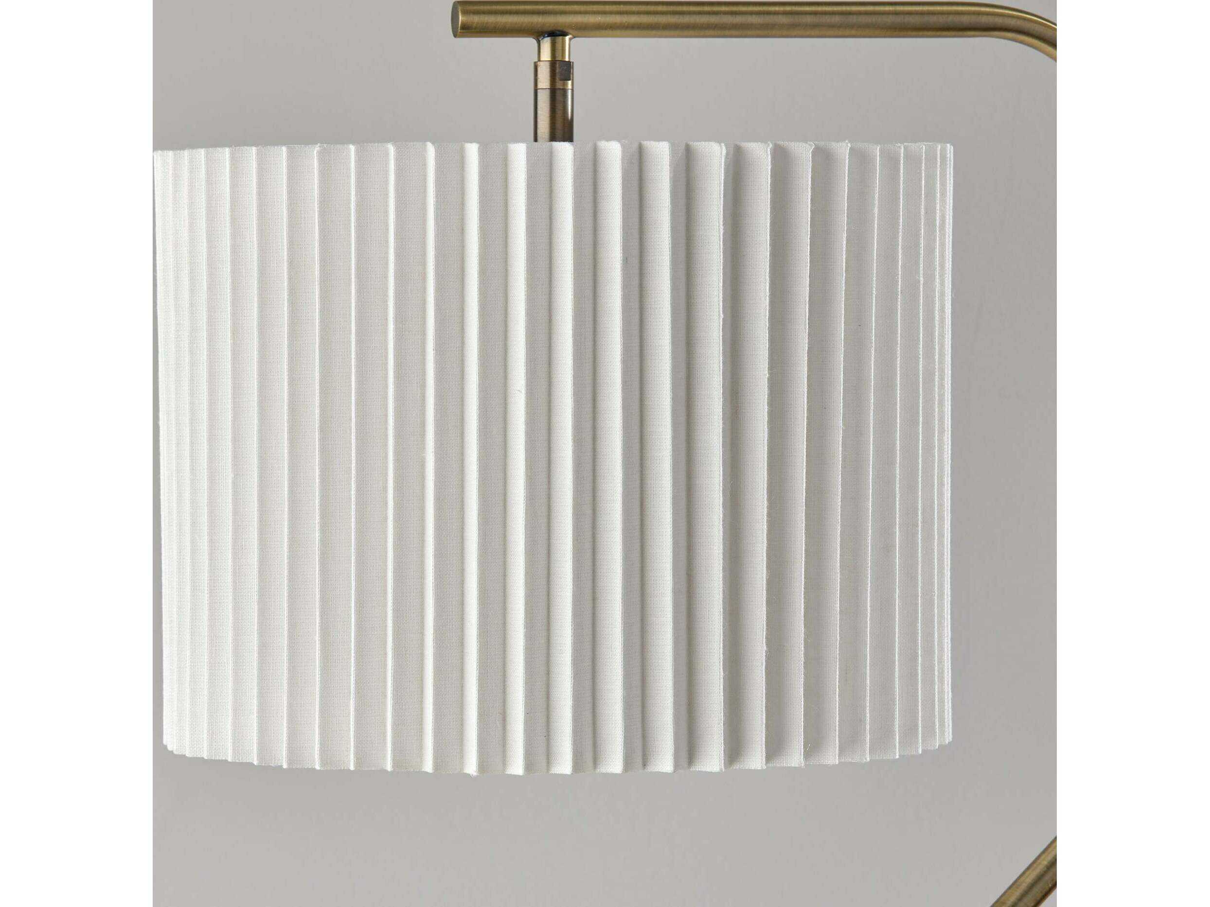 Adesso Evan Antique Brass Floor Lamp