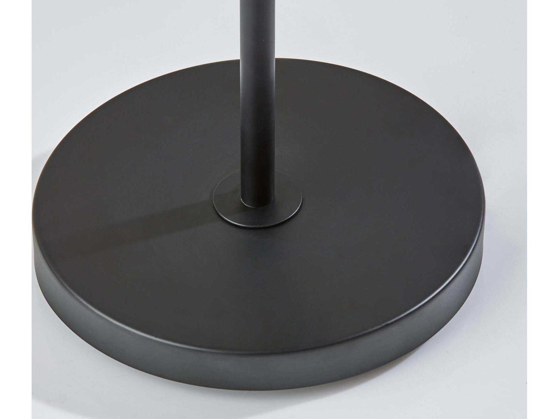 Adesso Milo Black Textured Light Brown Fabric Floor Lamp