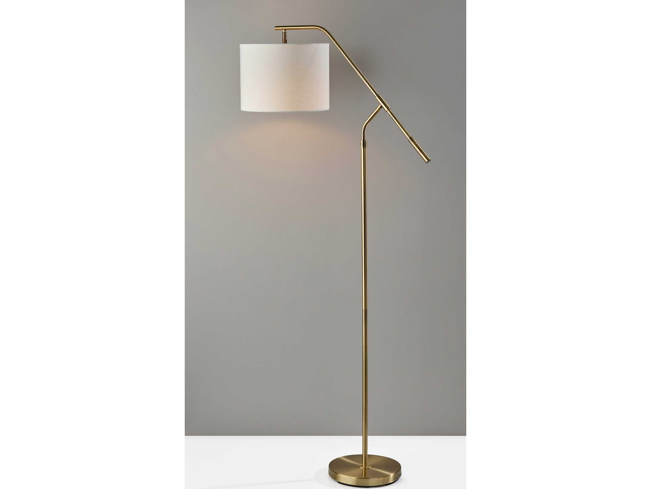 Adesso Milo Antique Brass Floor Lamp