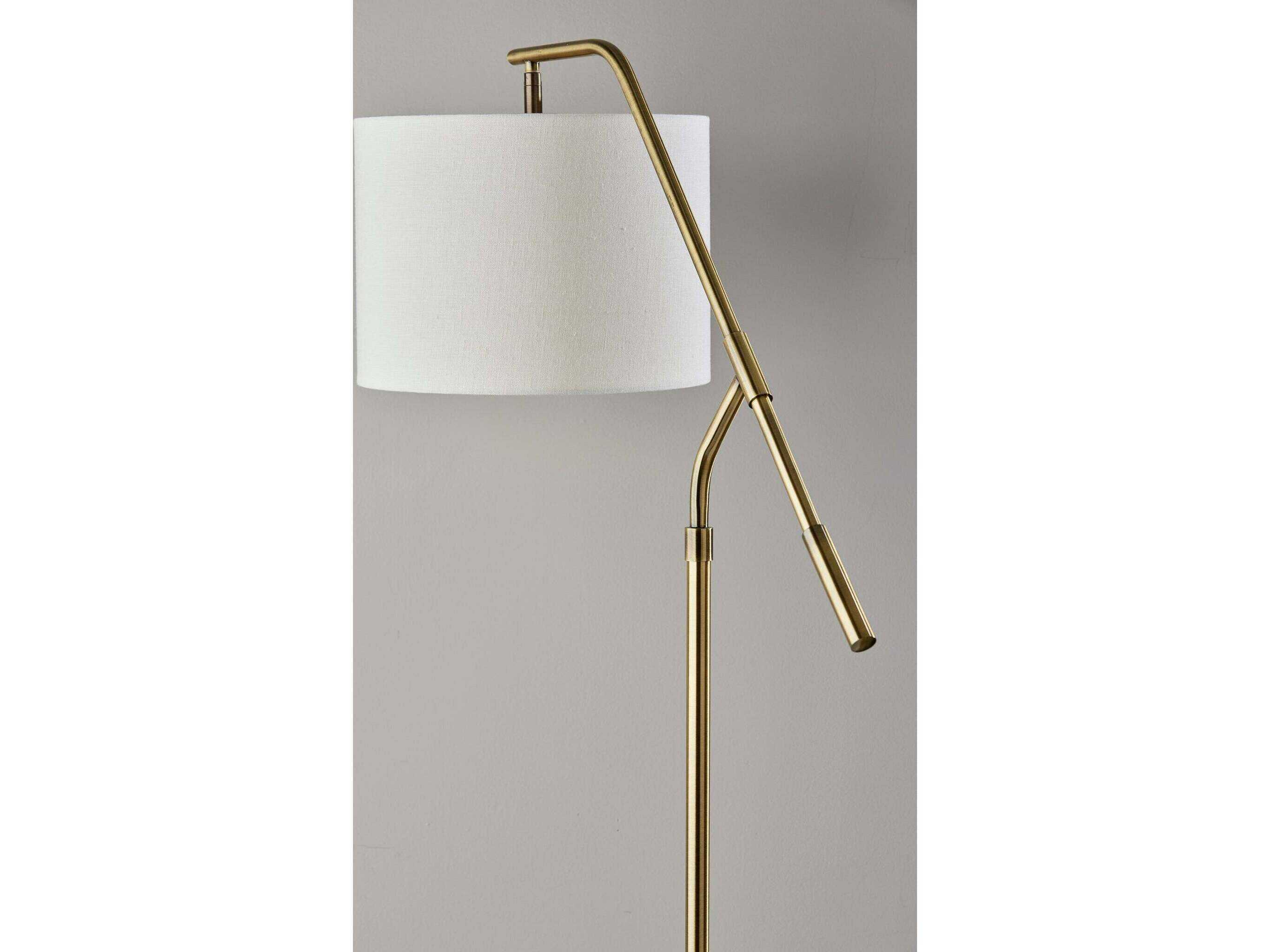 Adesso Milo Antique Brass Floor Lamp