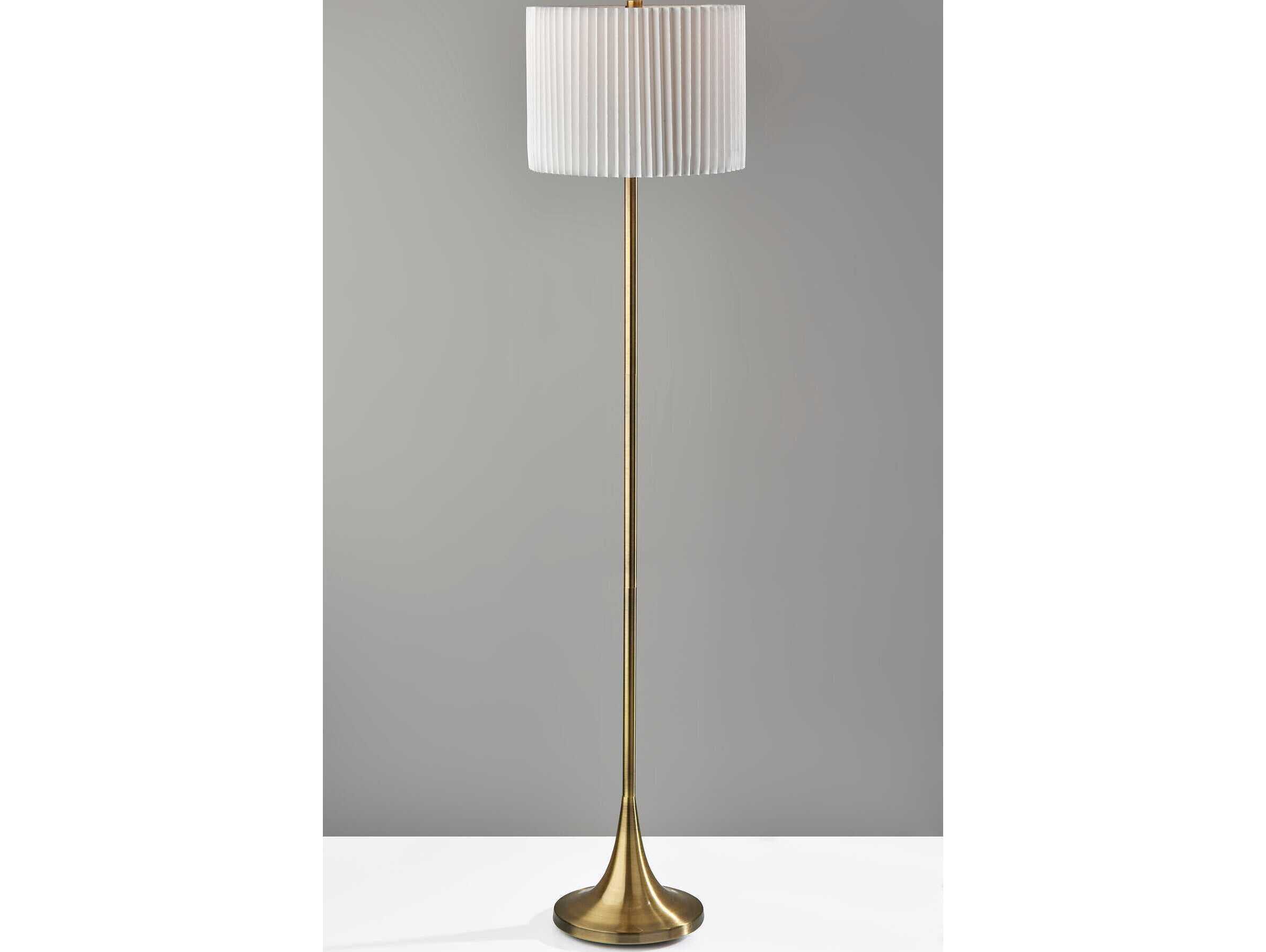 Adesso Eli Antique Brass Floor Lamp