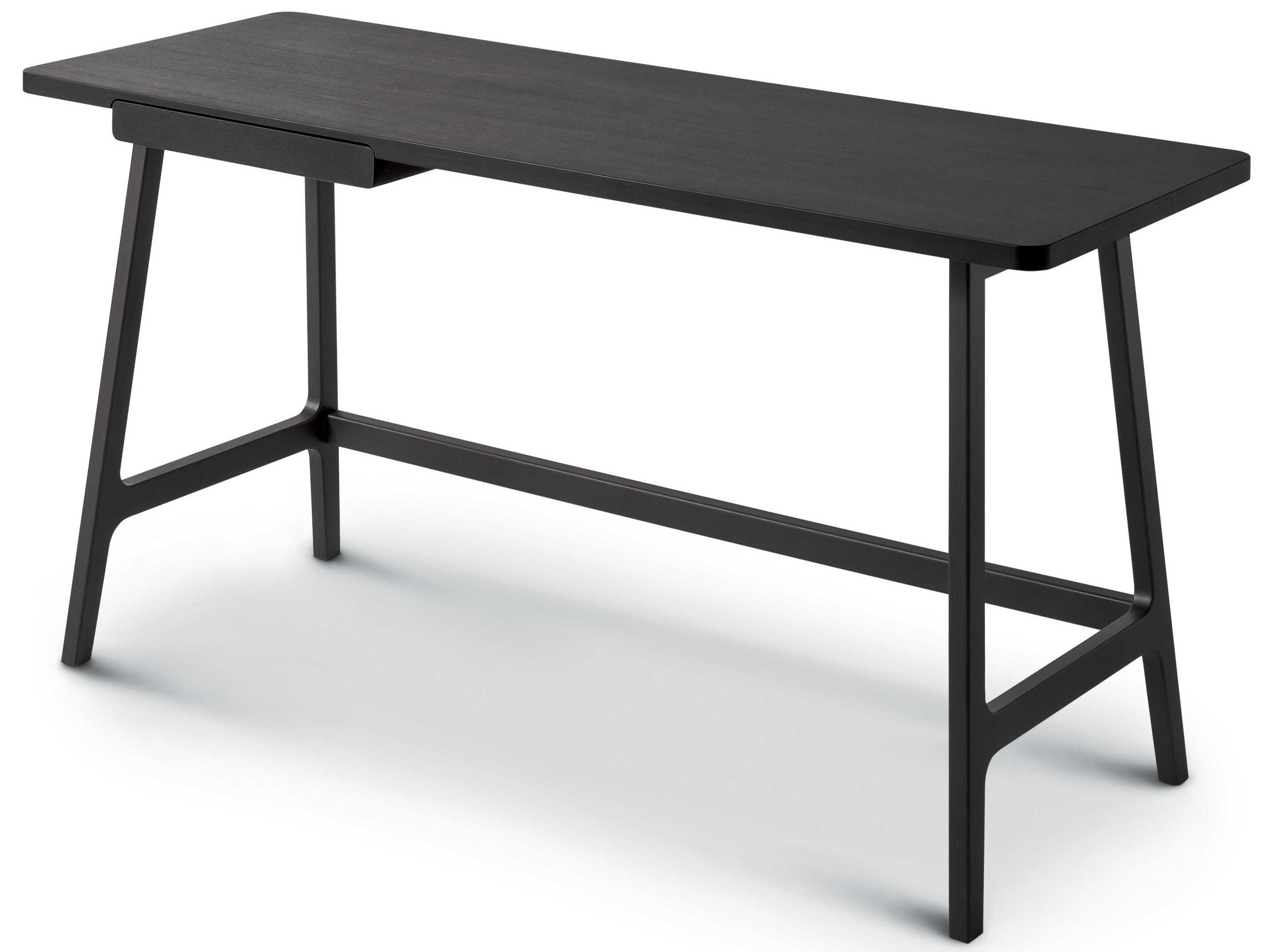 Arflex Ponti Stained Chocolate Brown Solid Wood Writing Desk