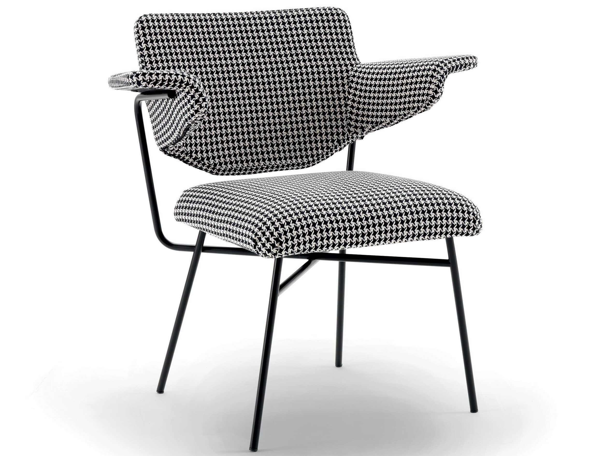 Arflex Neptunia Black Upholstered Arm Dining Chair