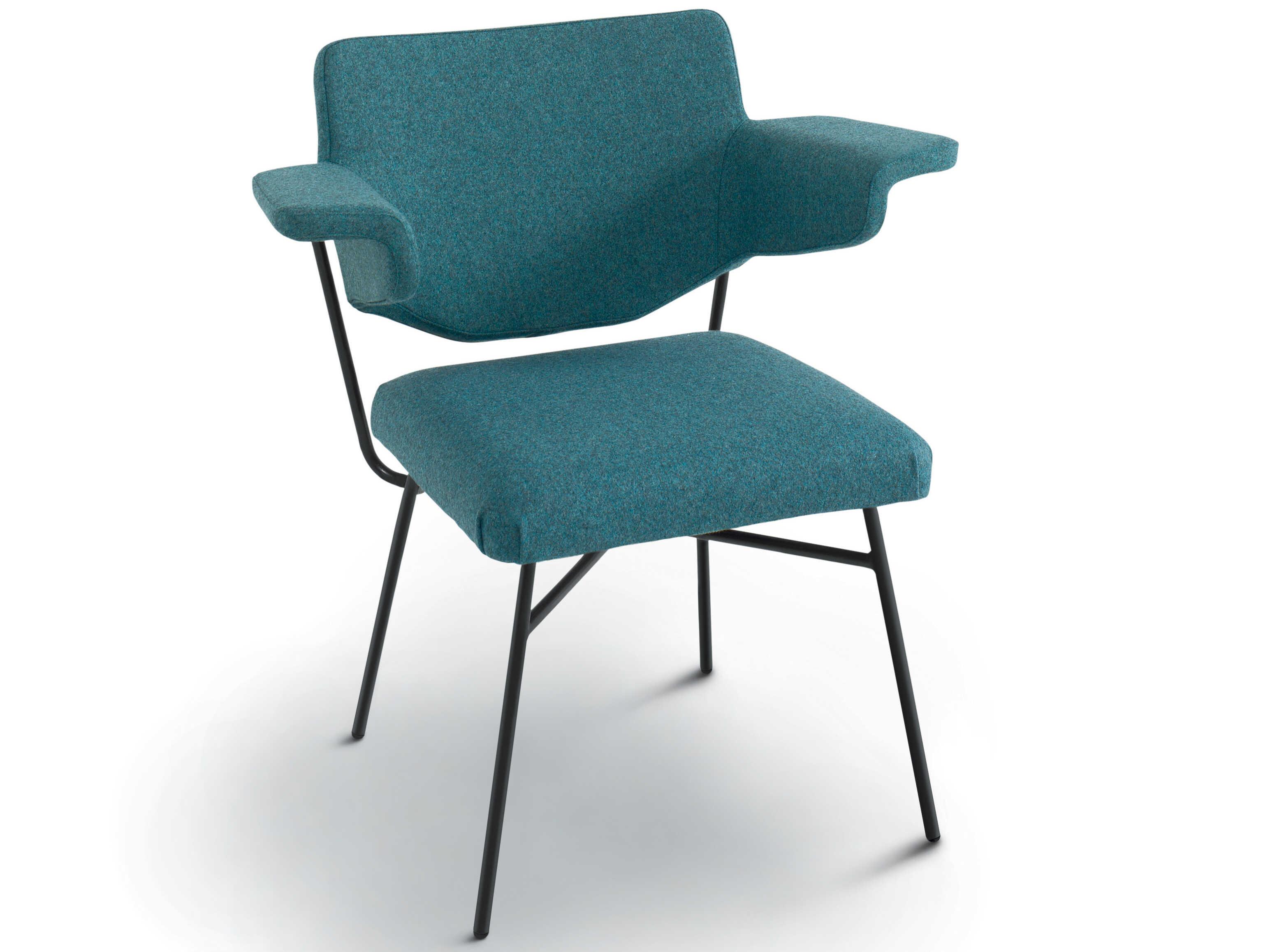 Arflex Neptunia Black Upholstered Arm Dining Chair