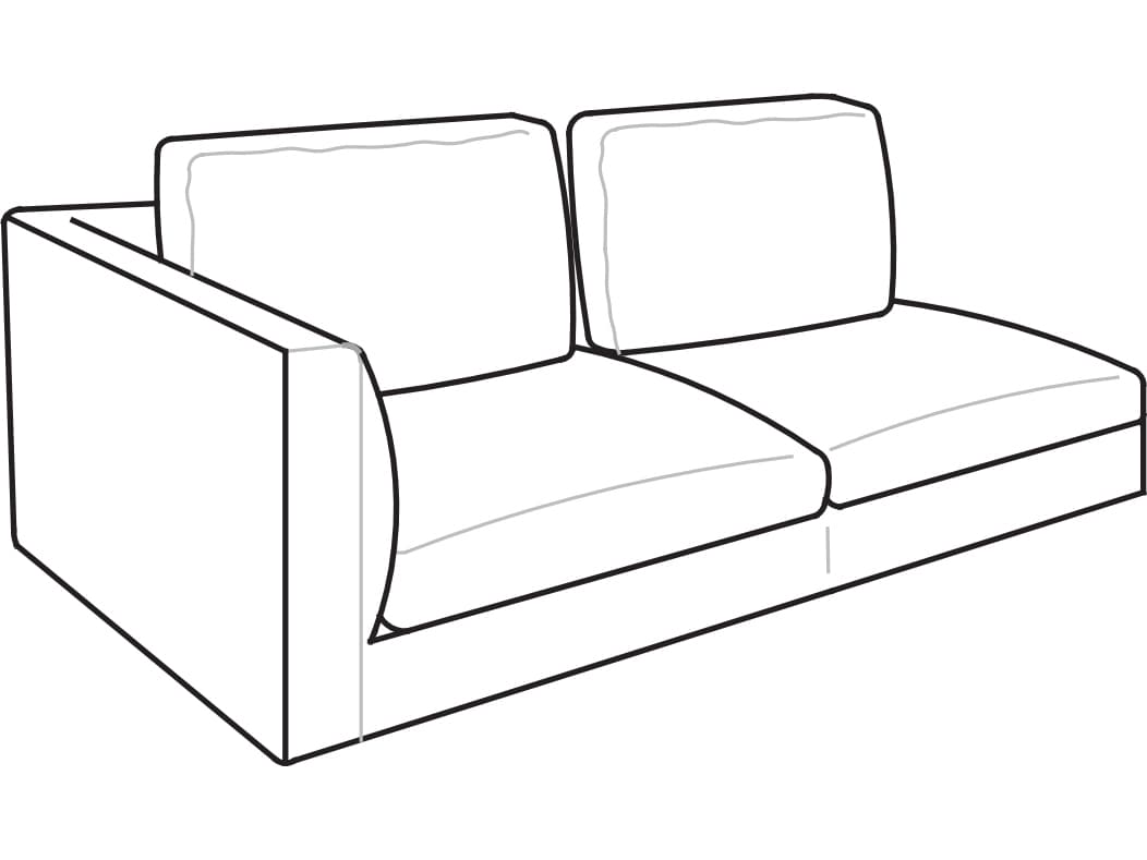 Arflex Rendez-Vous D.120 Unit with 1 High Armrest