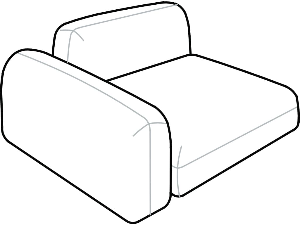 Arflex Tokio Unit with 1 Armrest