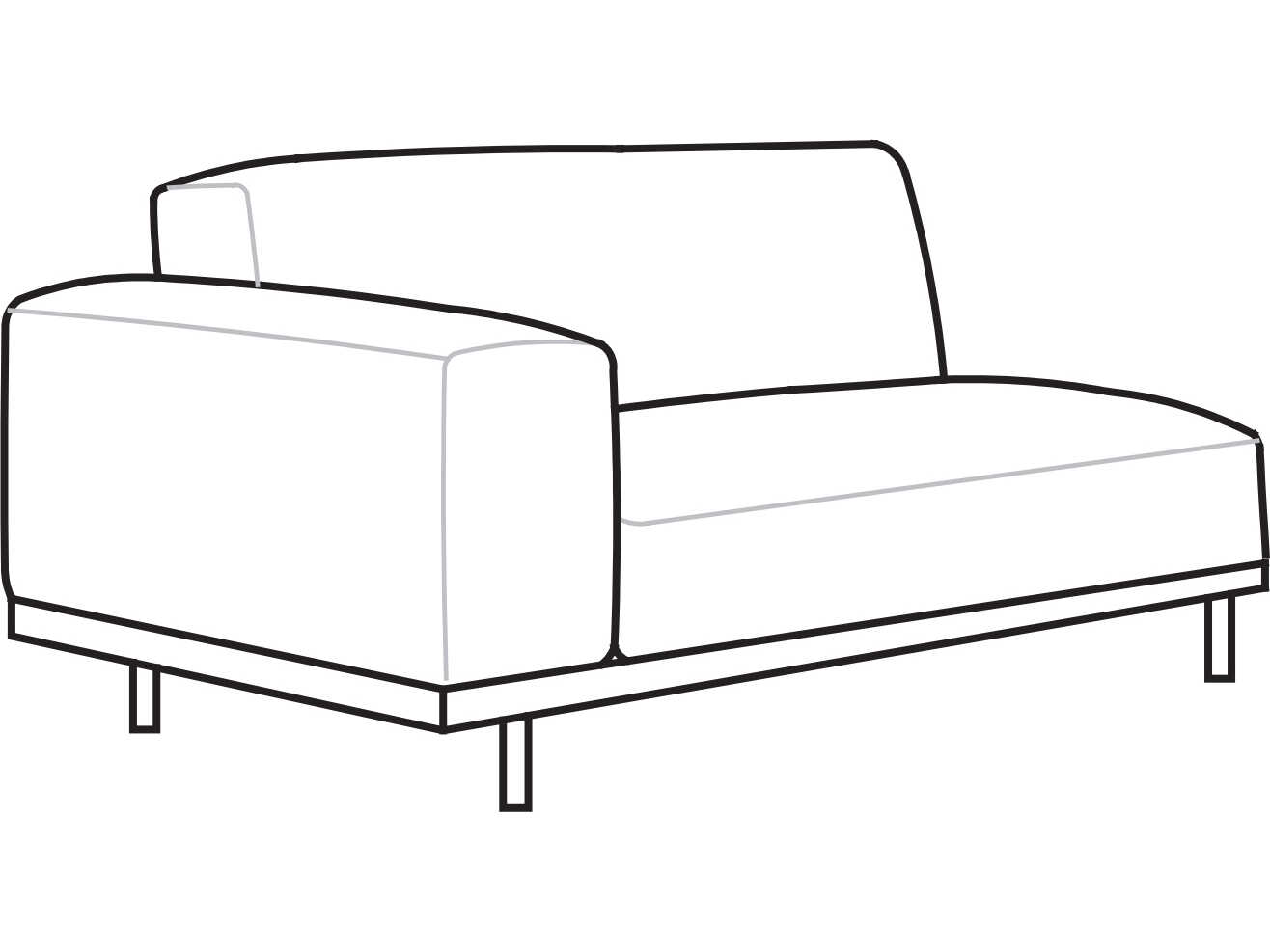 Arflex Naviglio Unit with 1 Armrest