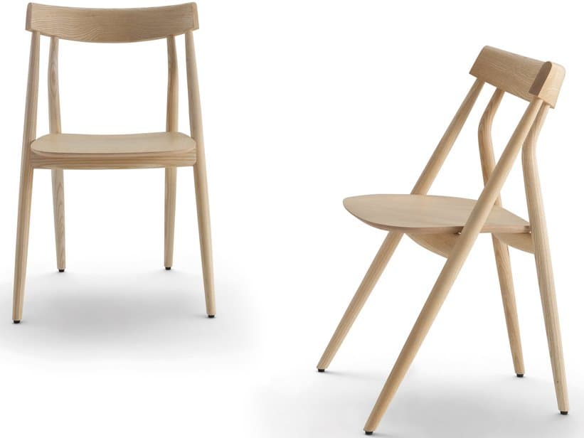 Arflex Lizzy Ash Wood Armless Dining Chair