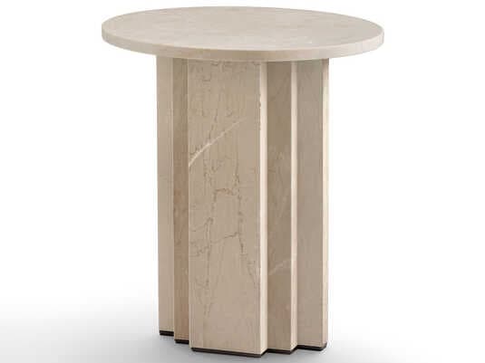 Arflex Scalea Round Crema Marfil Marble End Table
