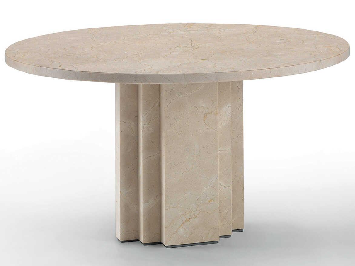 Arflex Scalea Round Crema Marfil Marble End Table