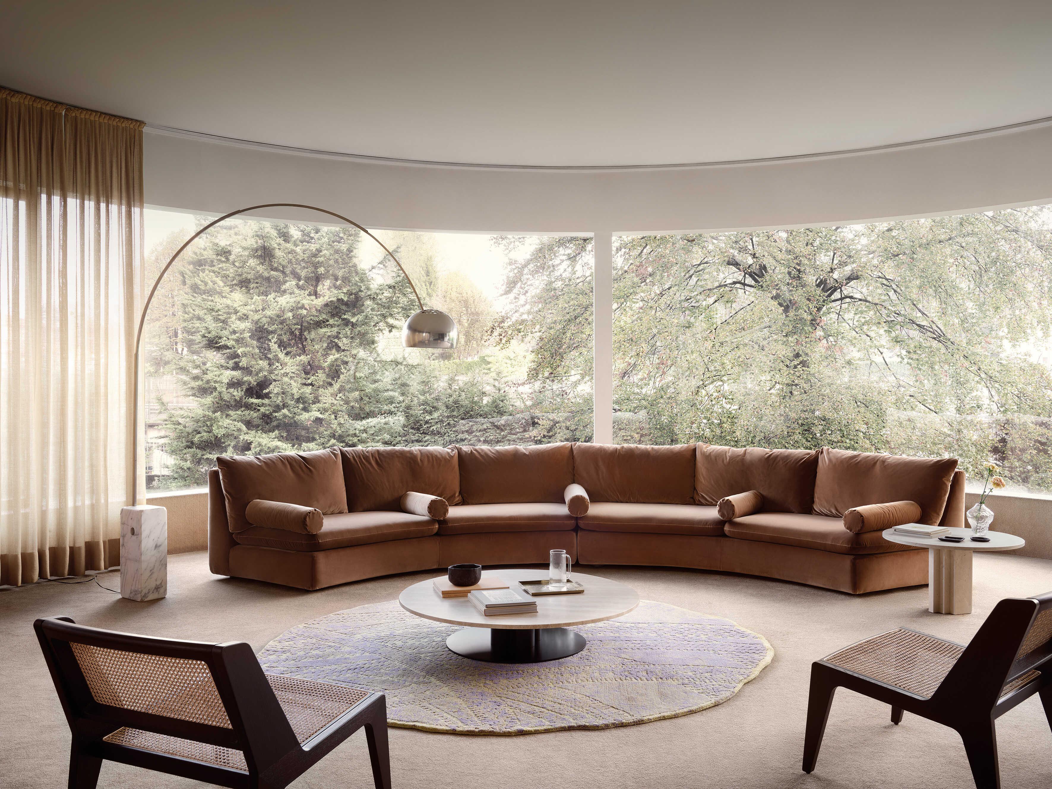 Arflex Scalea Round Crema Marfil Marble End Table