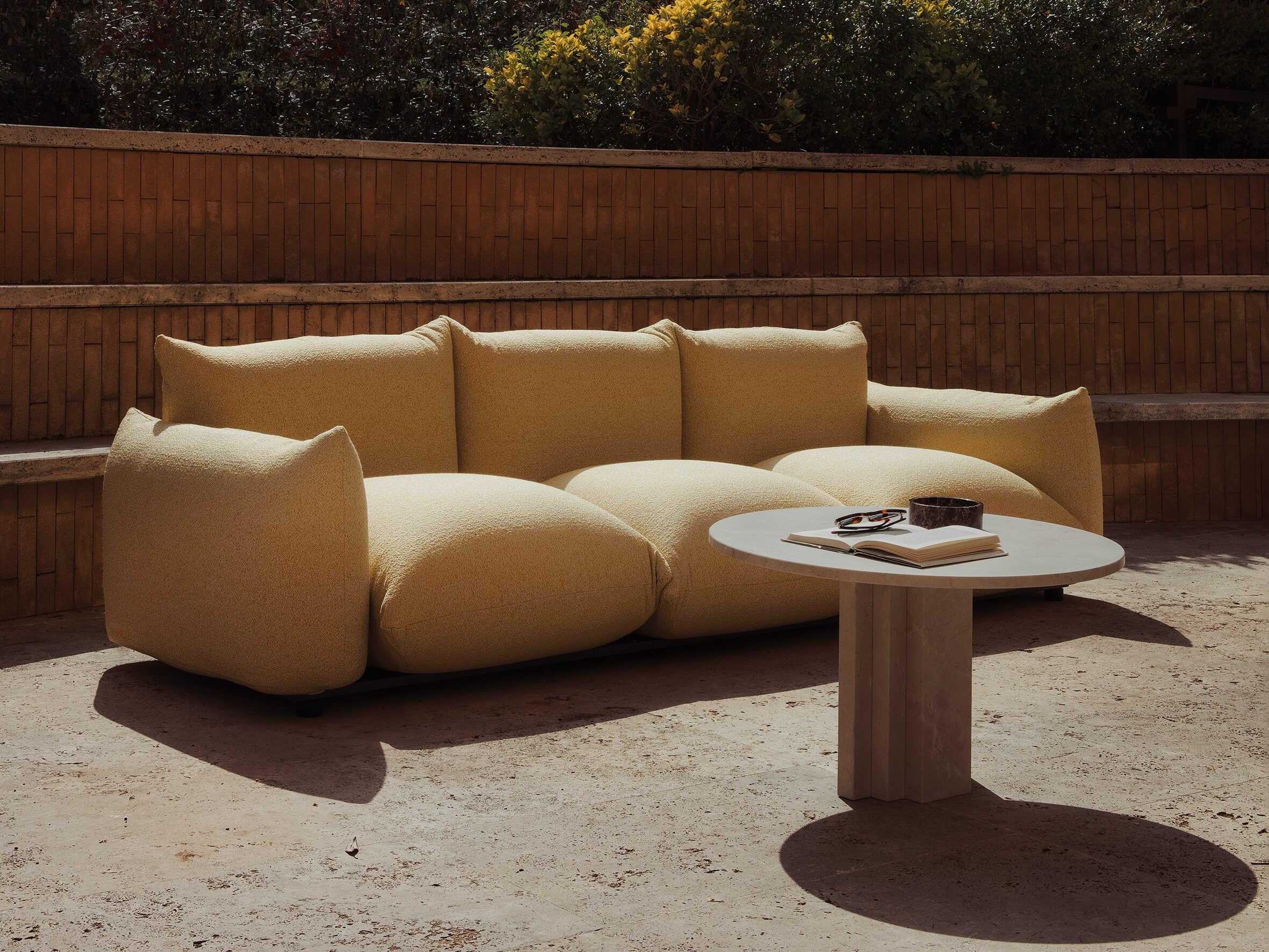 Arflex Scalea Round Crema Marfil Marble End Table