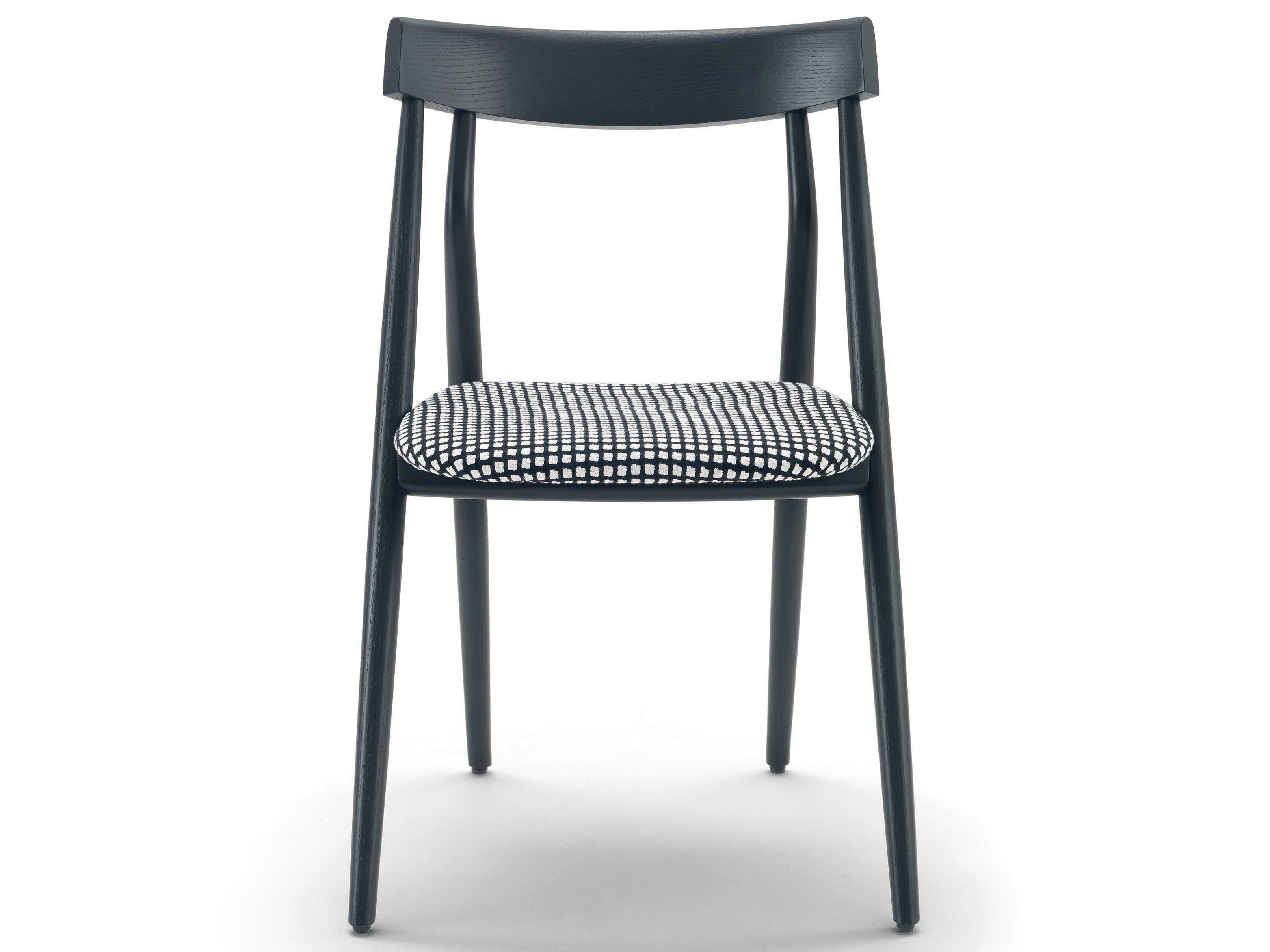 Arflex Lizzy Ash Wood Natural Upholstered Armless Dining Chair