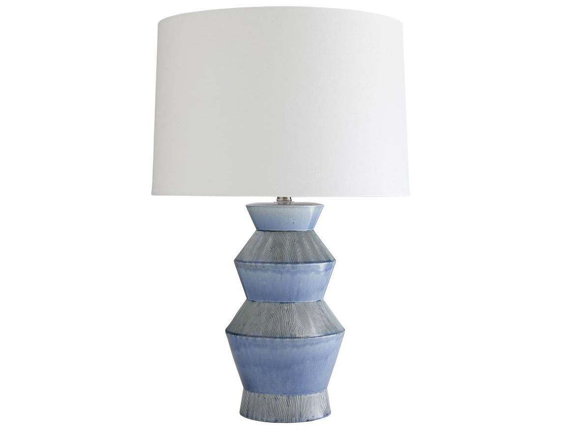 Arteriors Home Ogden Provincial Blue White Linen Buffet Lamp