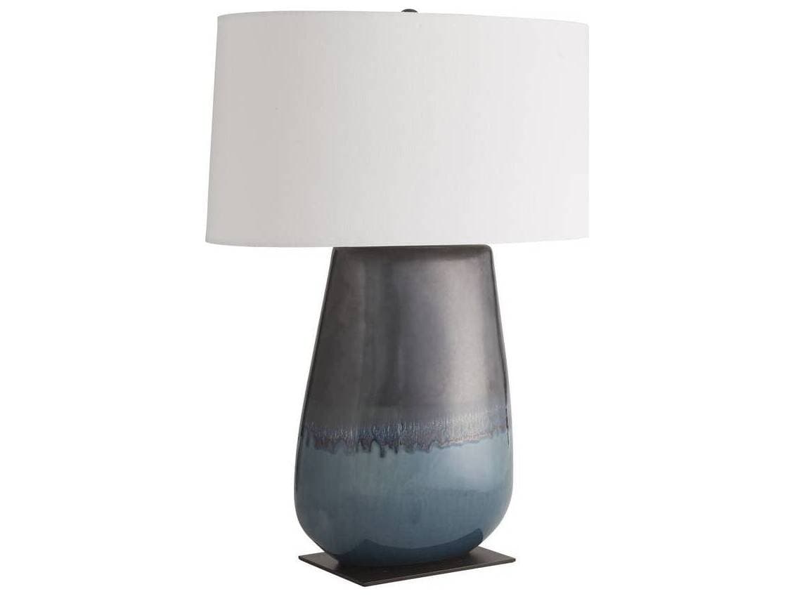 Arteriors Home Deagan Gunmetal Teal Reactive Blue Buffet Lamp