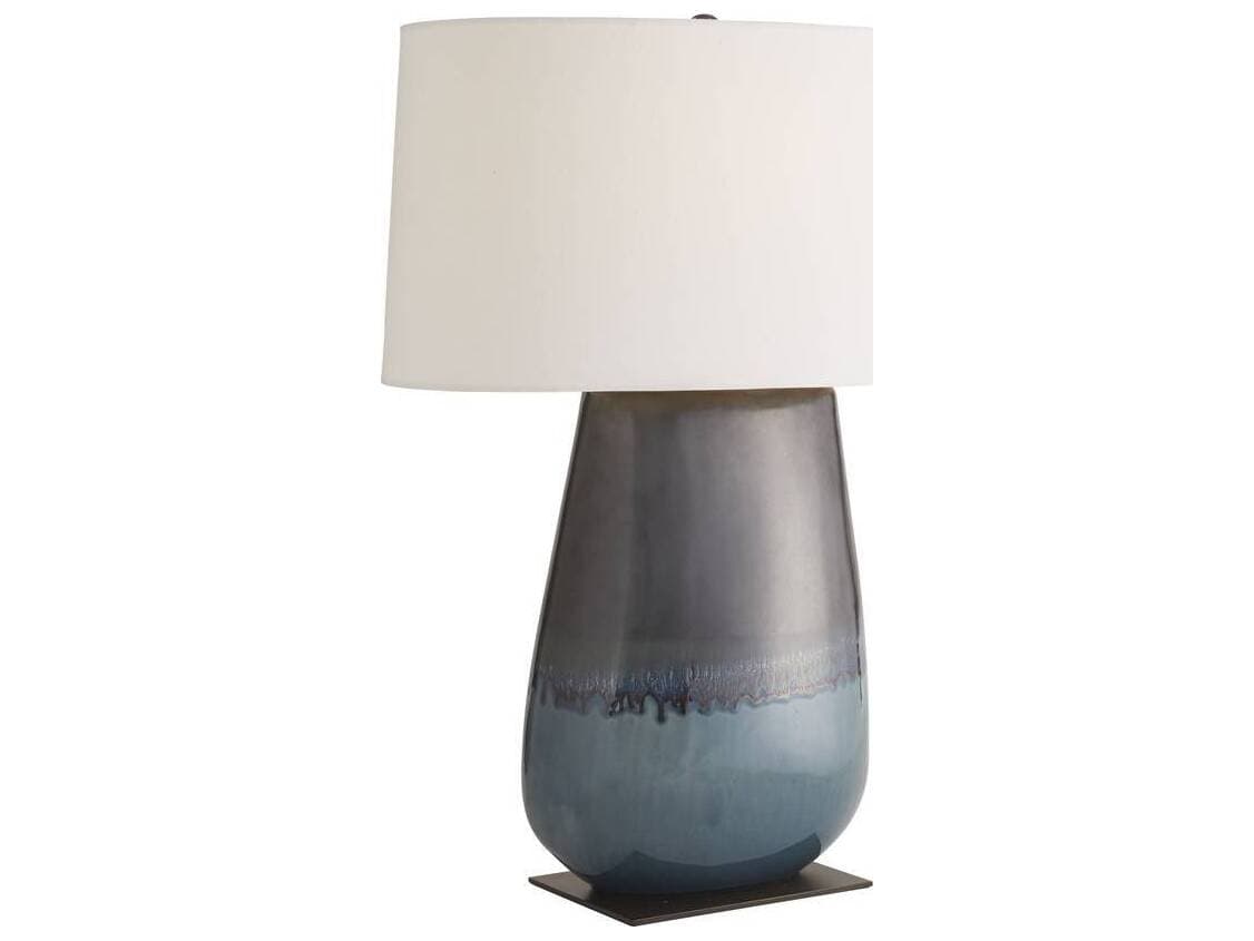 Arteriors Home Deagan Gunmetal Teal Reactive Blue Buffet Lamp