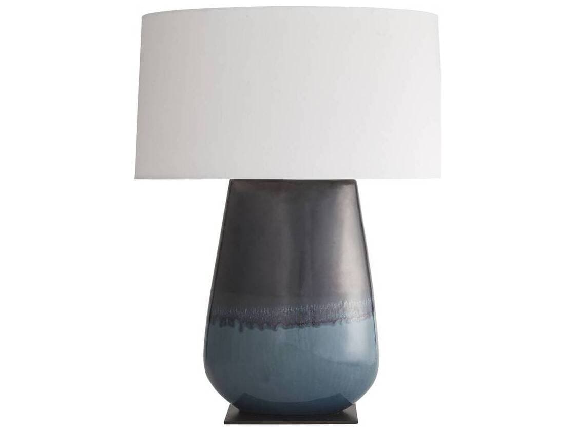 Arteriors Home Deagan Gunmetal Teal Reactive Blue Buffet Lamp
