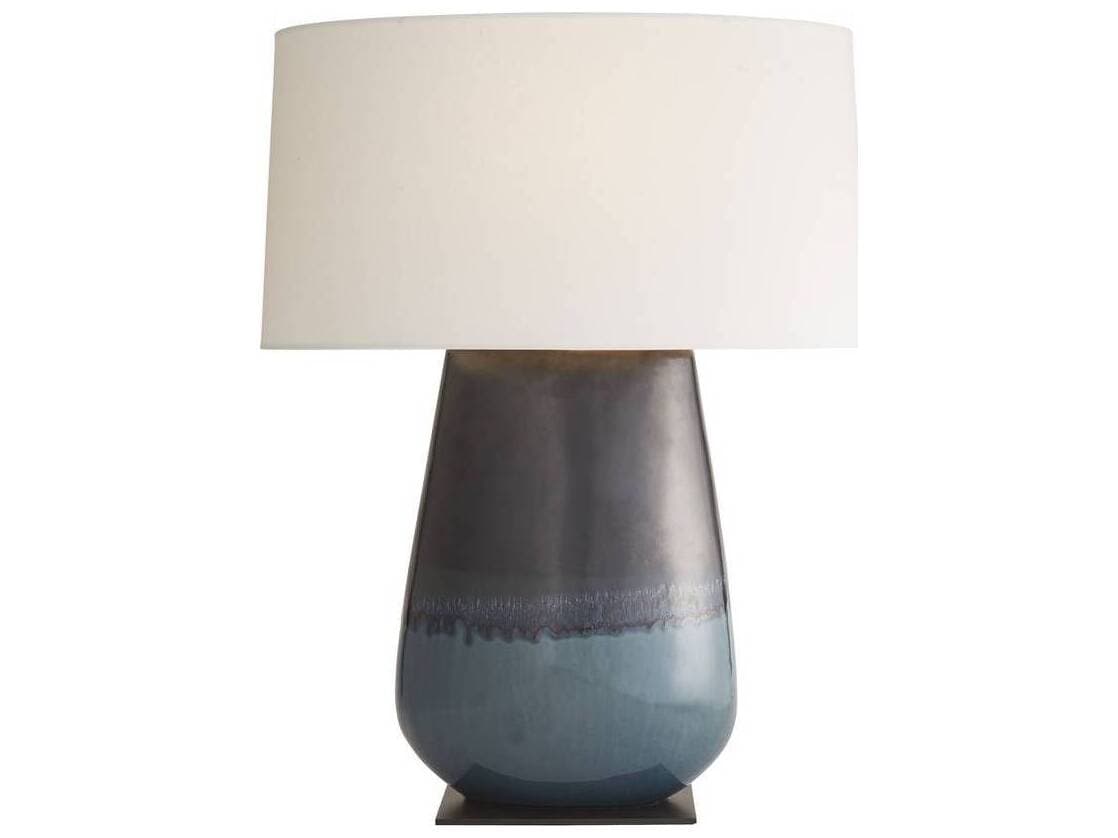 Arteriors Home Deagan Gunmetal Teal Reactive Blue Buffet Lamp
