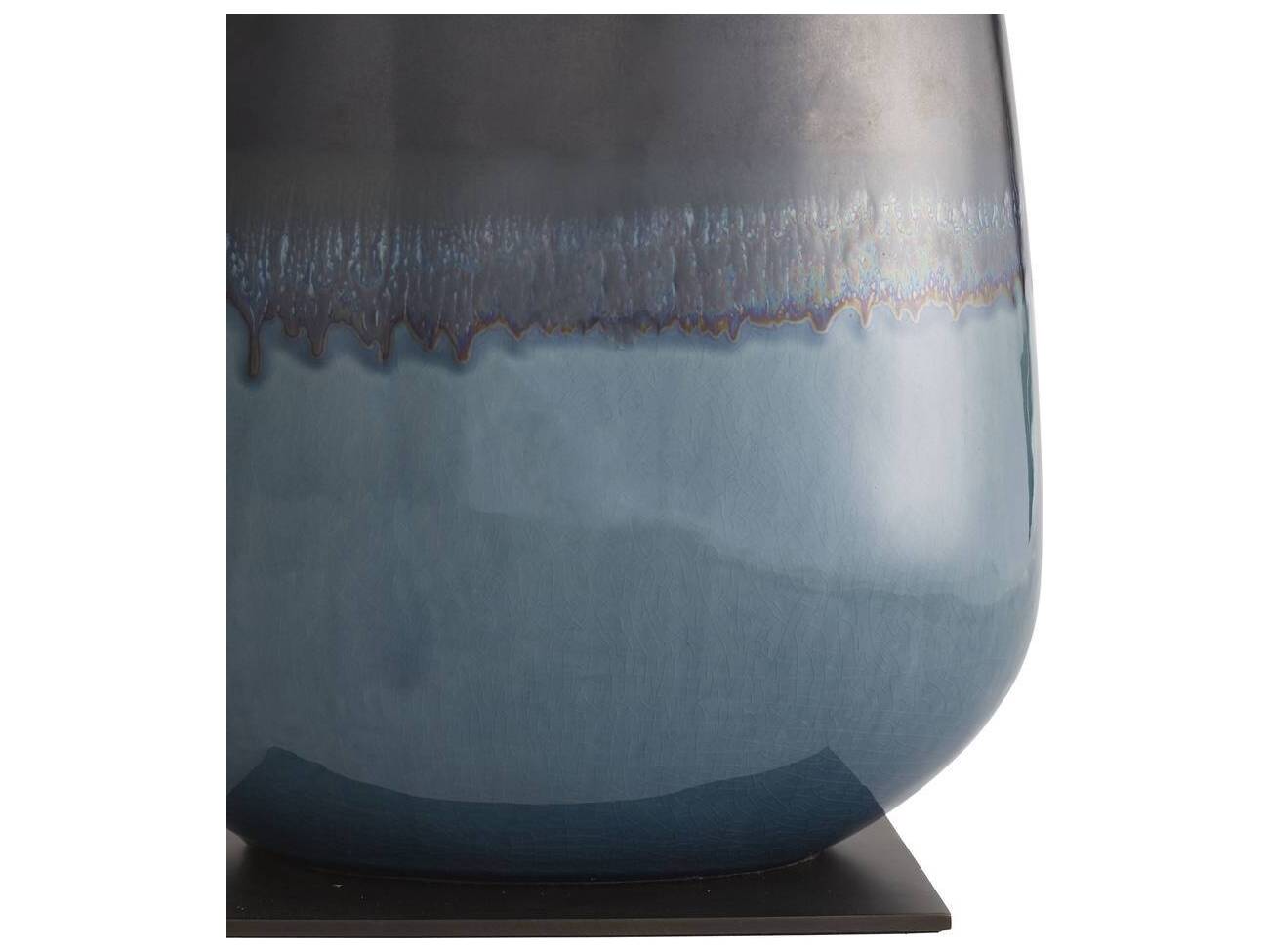 Arteriors Home Deagan Gunmetal Teal Reactive Blue Buffet Lamp