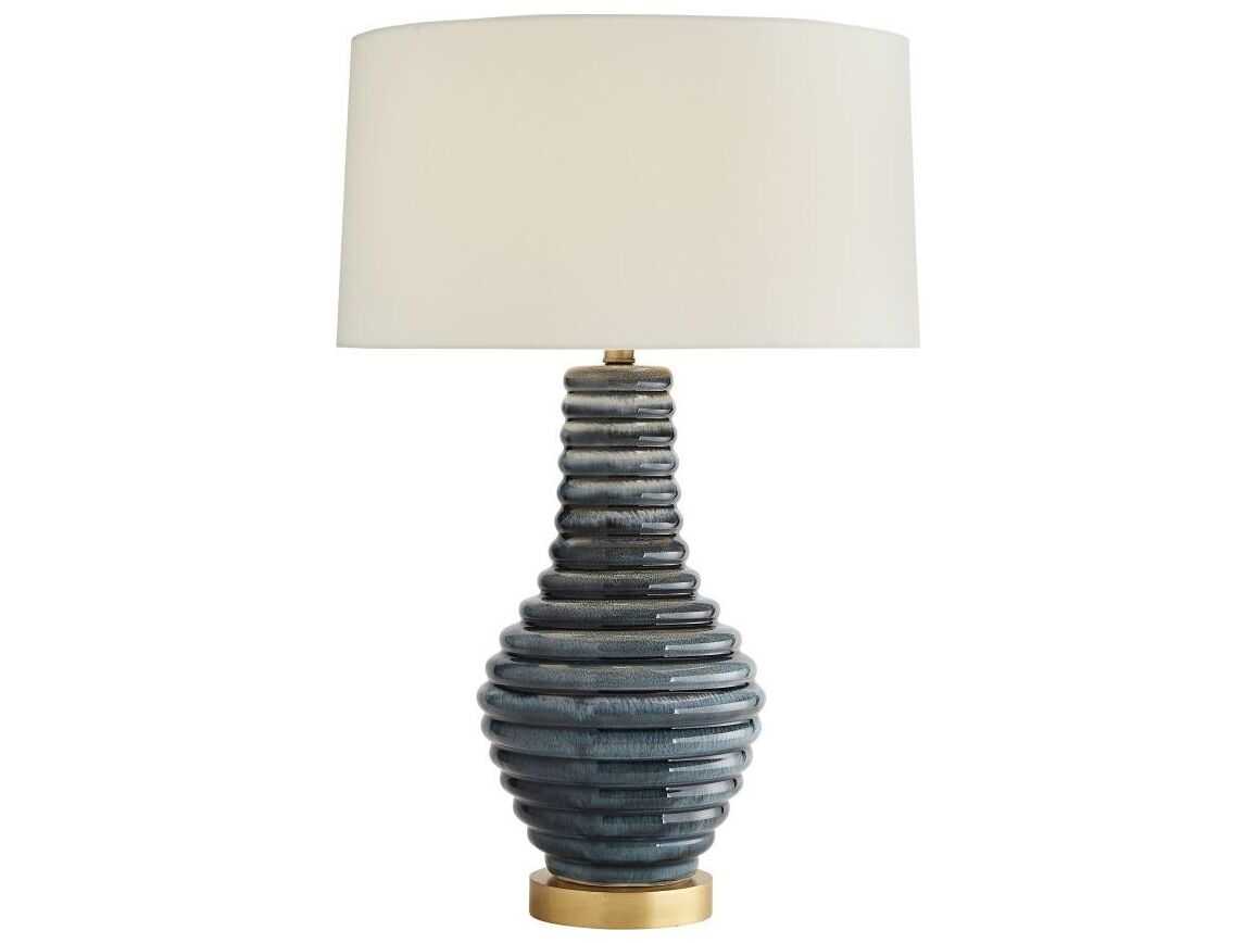 Arteriors Home Bartoli Amalfi Gold Leaf Blue Buffet Lamp