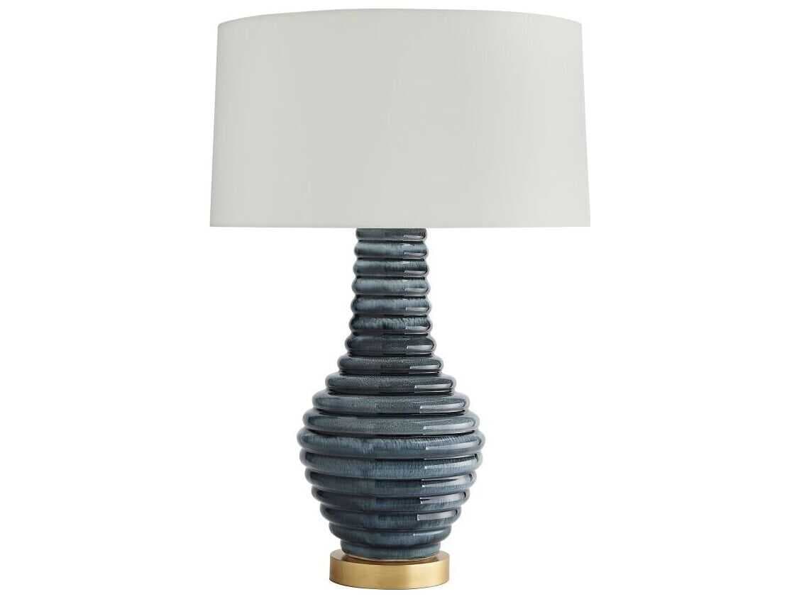 Arteriors Home Bartoli Amalfi Gold Leaf Blue Buffet Lamp